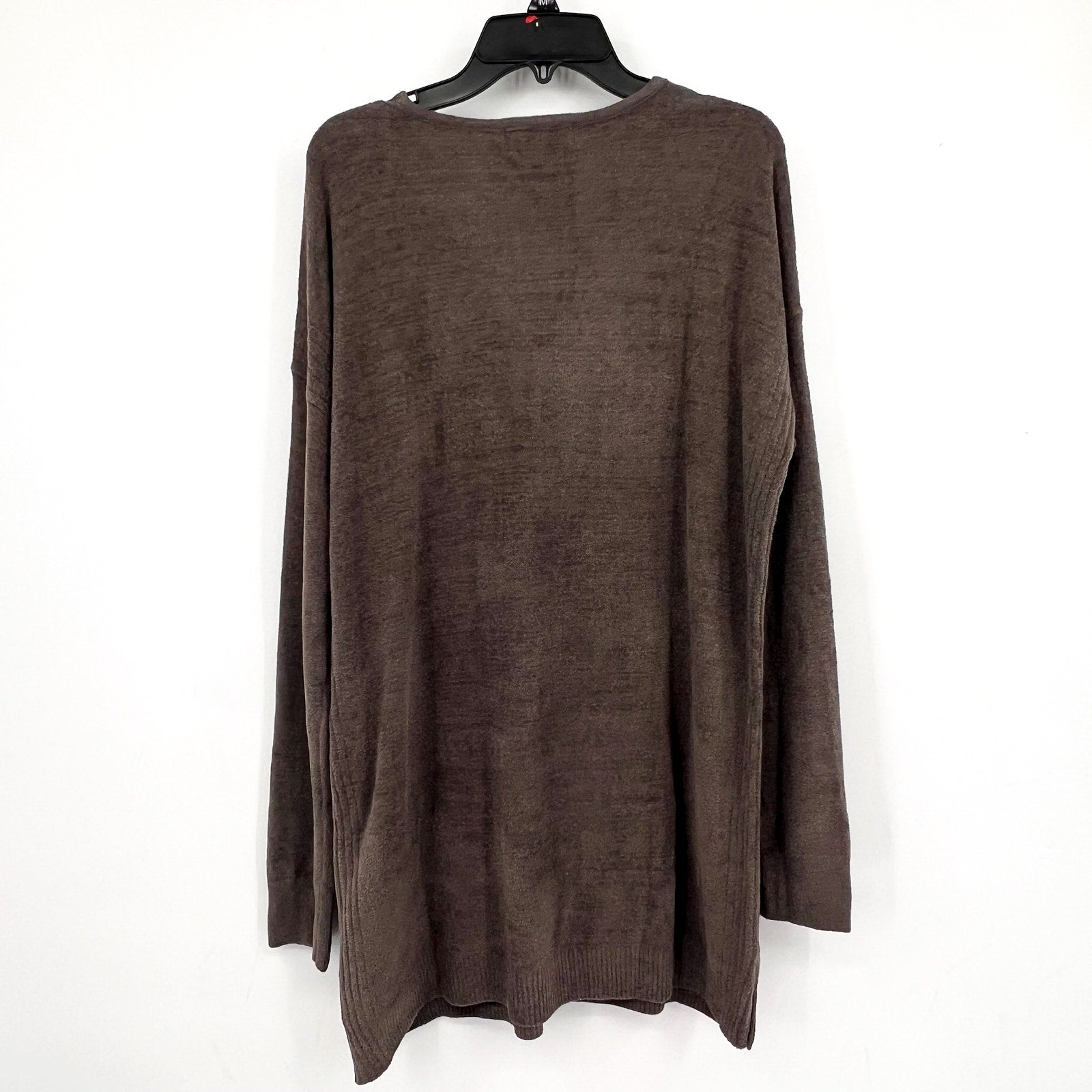 BAREFOOT DREAMS CozyChic Ultra Lite V-Neck Tunic Top Small Mineral Gray NWOT