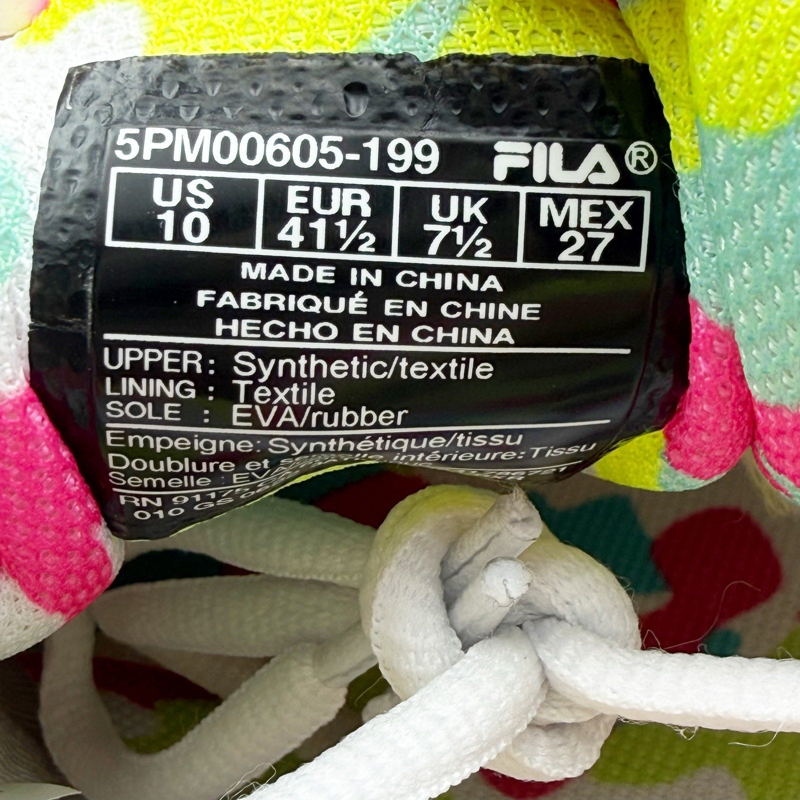 FILA Womens Double Bounce 3 Pickleball Athletic Shoes US 10 White Neon NIB