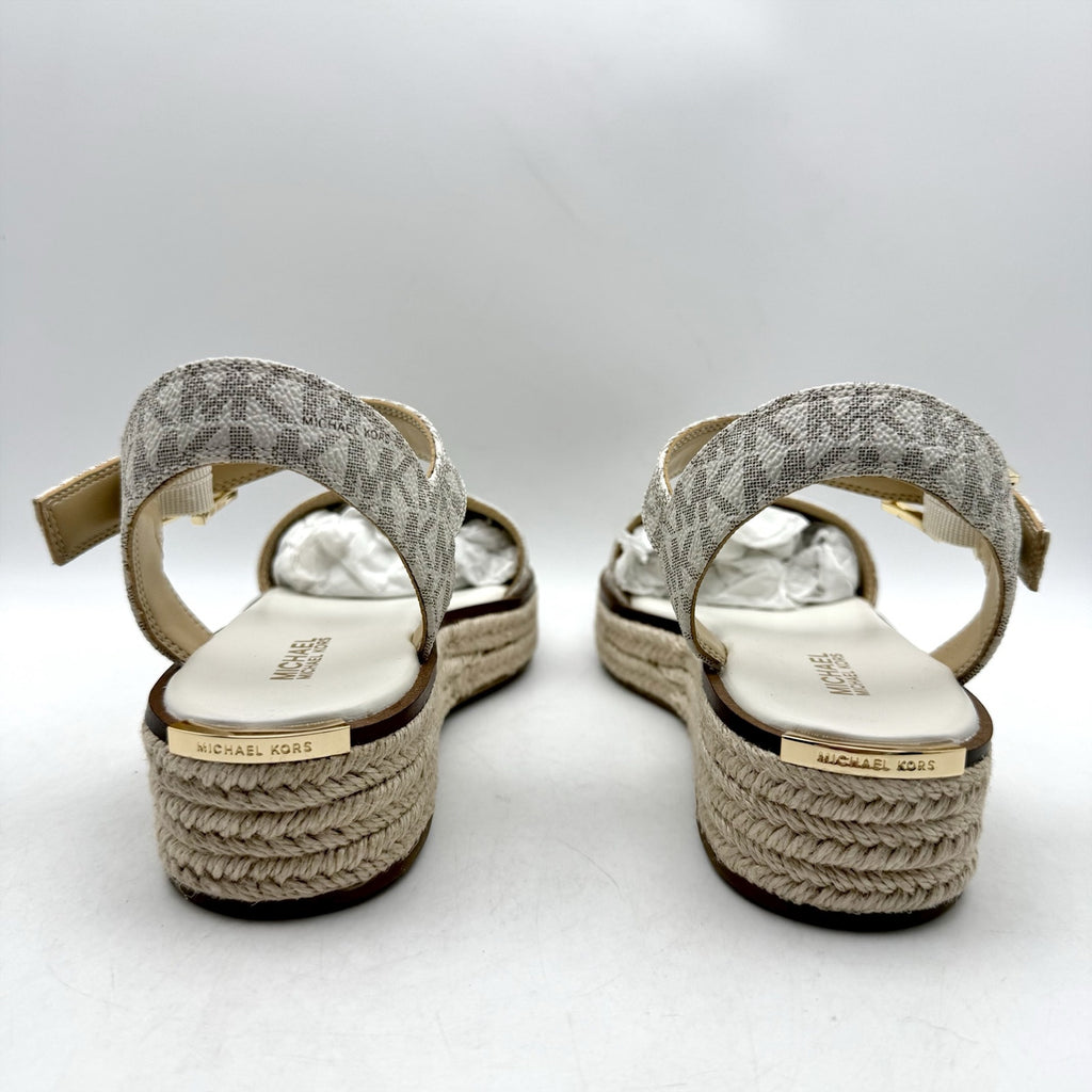 Michael Kors Womens Richie Espadrille Platform Wedge Sandals US 5.5 White NIB