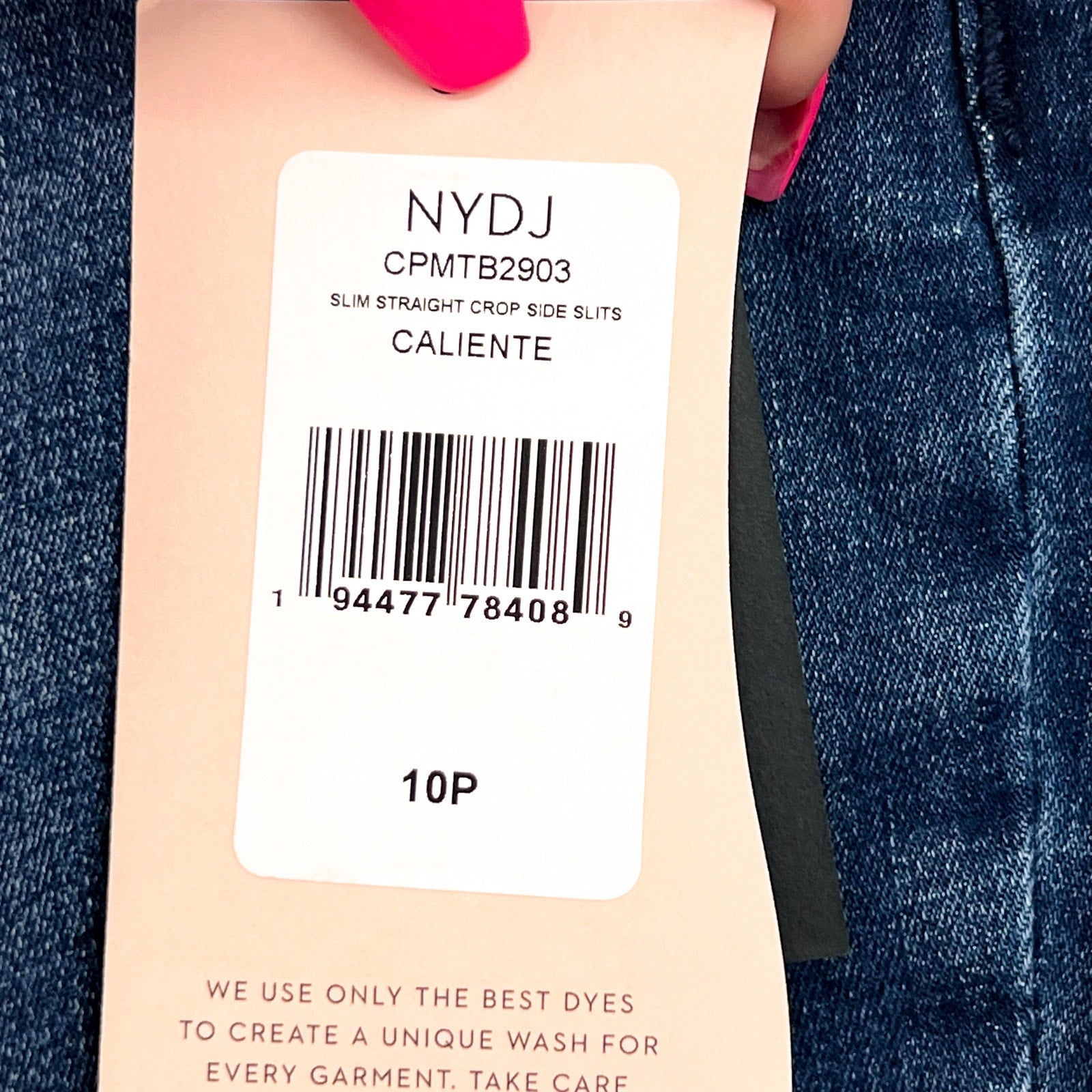 NYDJ Curves 360 Womens Slim Straight Crop Jeans 10 PETITE Caliente Blue NWT