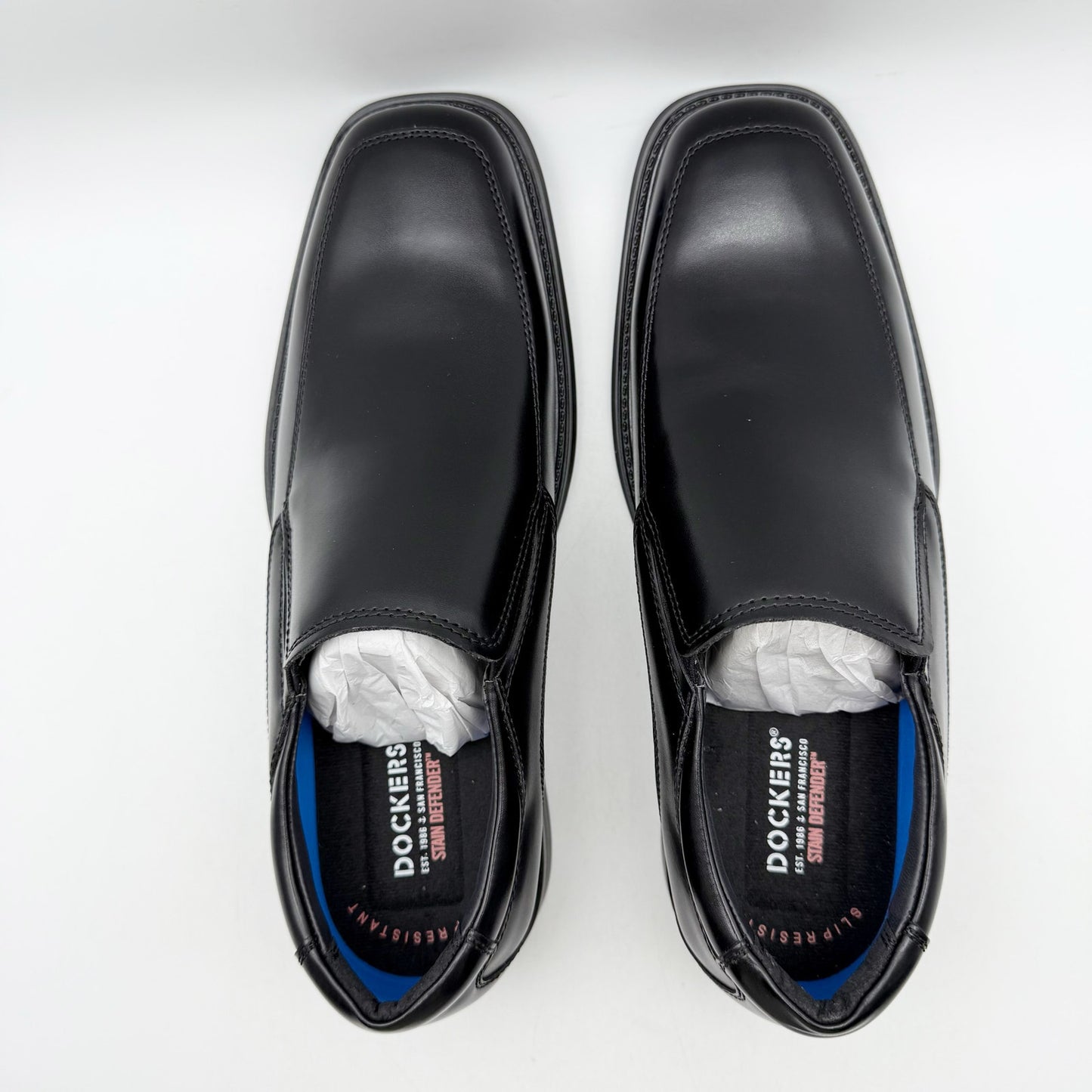 Dockers Mens Lawton Loafers US 11.5 Wide EU 45 Black Leather Slip On NIB