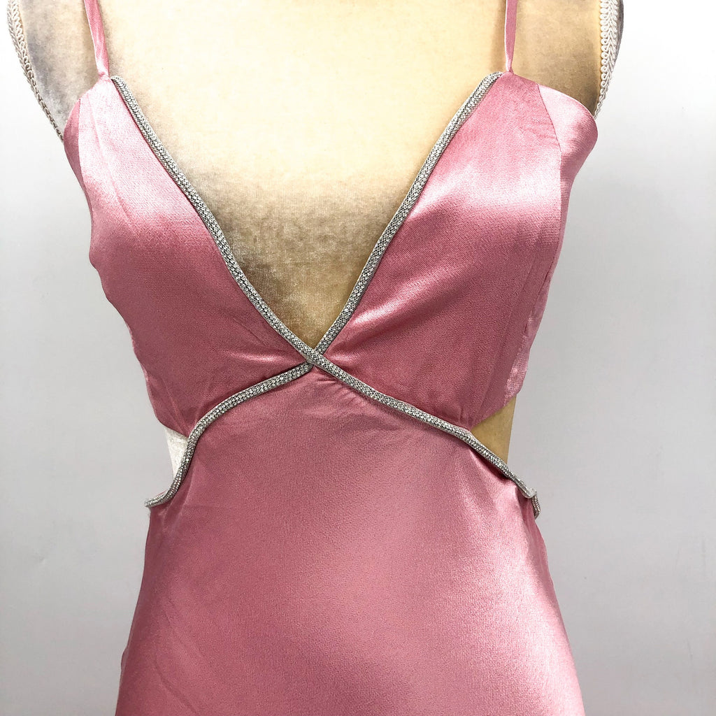 BARDOT Women's Rome Diamonte Slip Dress XXL Size 12 Blush Pink NWT