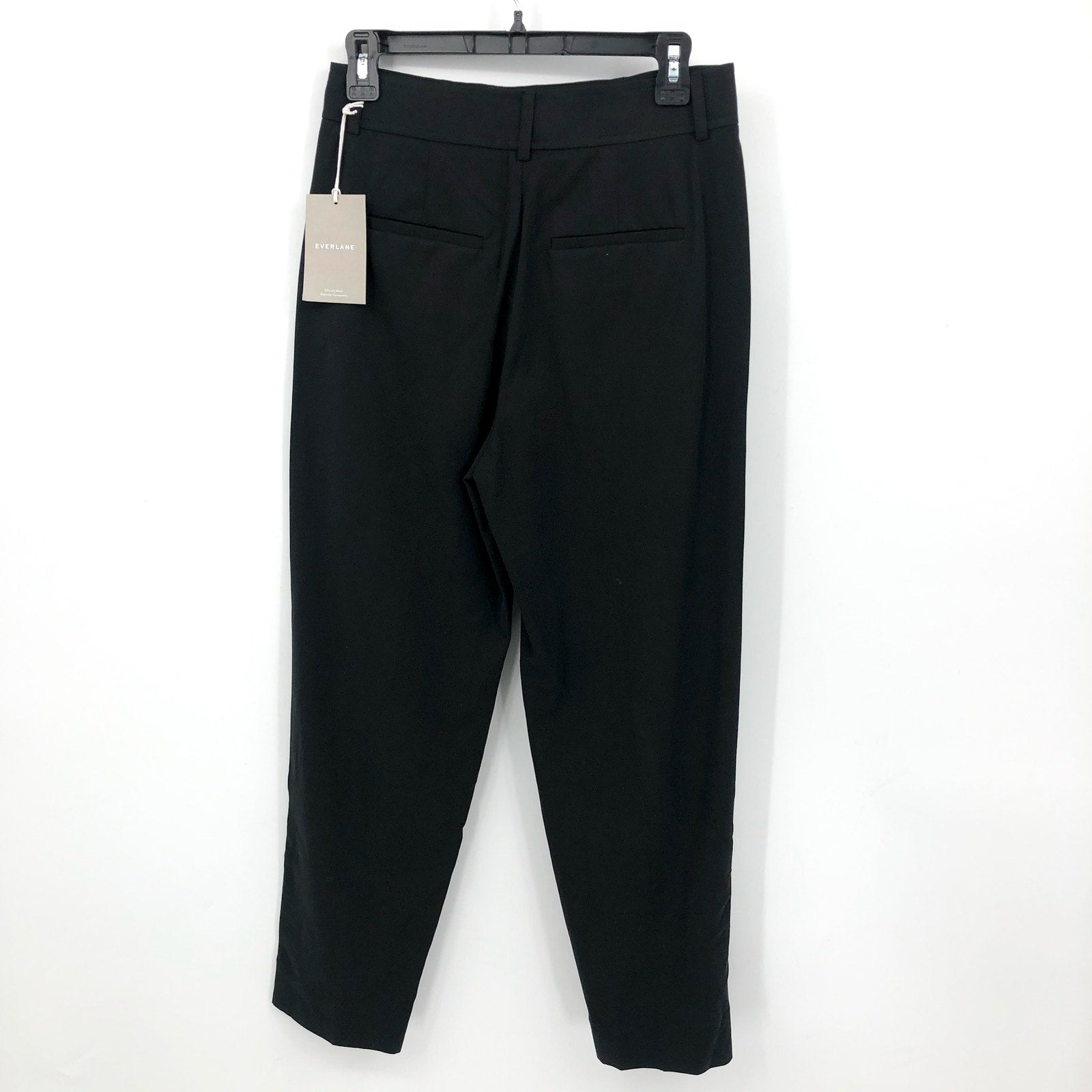 EVERLANE Women's The Way High Draper Tapered Pants Size 14 Black Tencel NWT