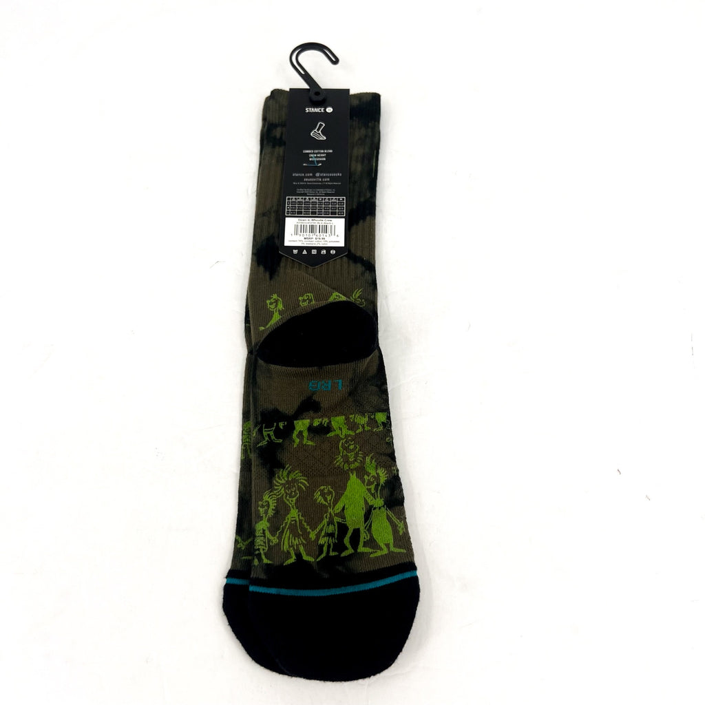 STANCE X The GRINCH Unisex Down In Whovile Crew Socks Large Green Black NWT