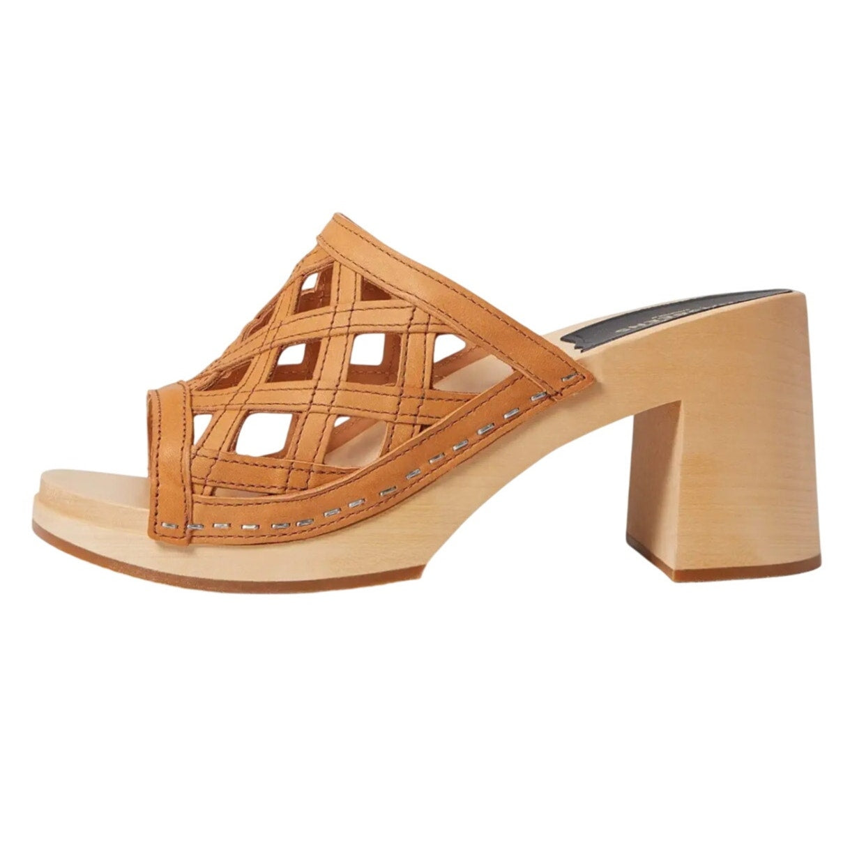 Swedish Hasbeens Womens Basket Clogs EU 38 US 8 M Brown Leather NWOB