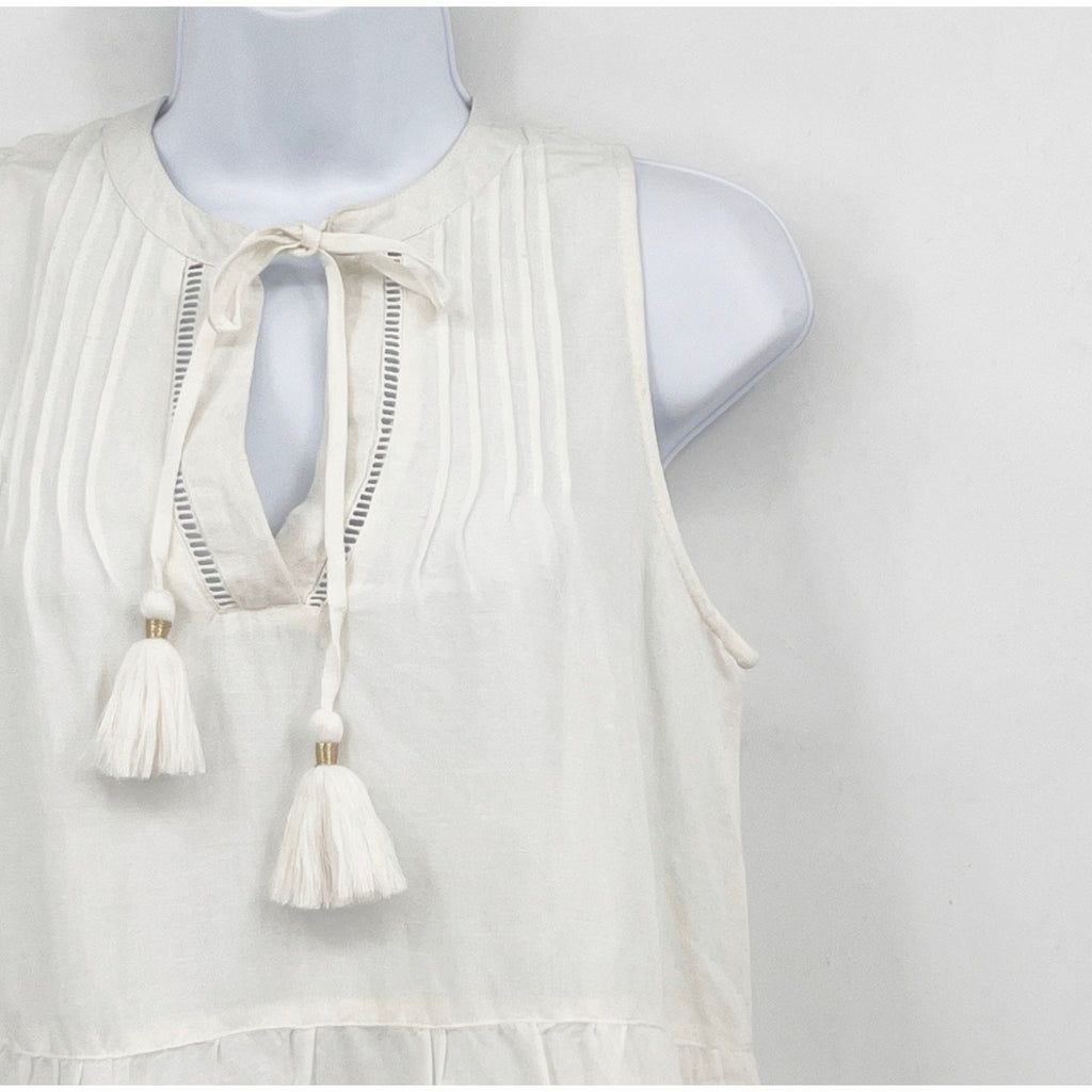 TOMMY BAHAMA Women's St Lucia Sleeveless Tier Dress Small White Cover Up NWT