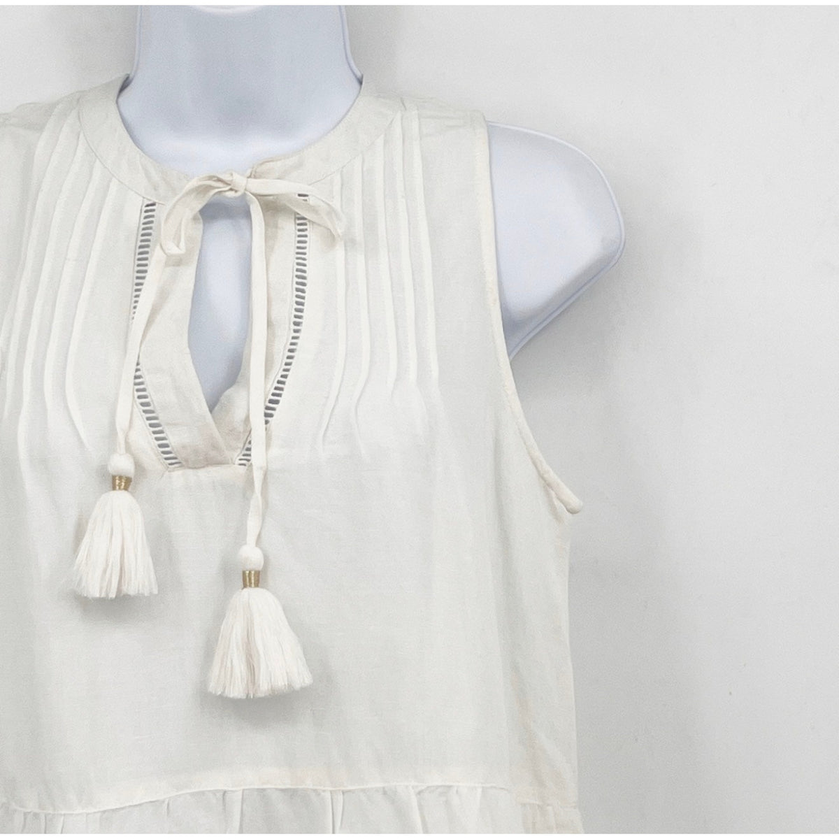 TOMMY BAHAMA Women's St Lucia Sleeveless Tier Dress Small White Cover Up NWT