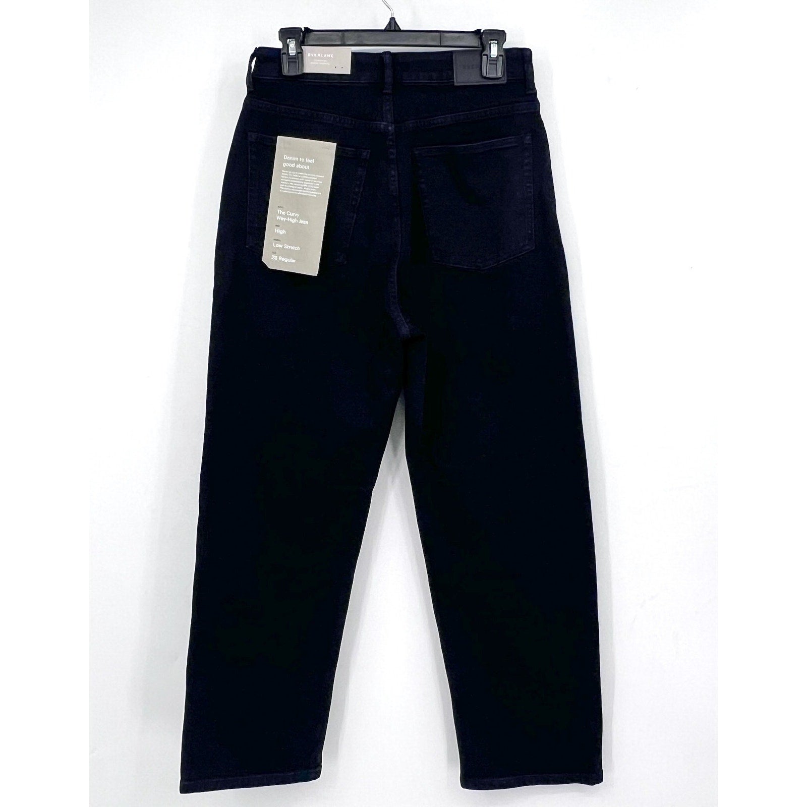 EVERLANE Women's The Curvy Way High Jeans 29x27 US 8 Black Organic Cotton NWT