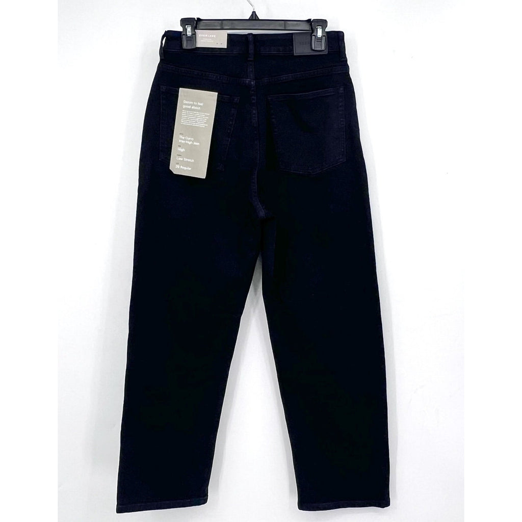 EVERLANE Women's The Curvy Way High Jeans 29x27 US 8 Black Organic Cotton NWT