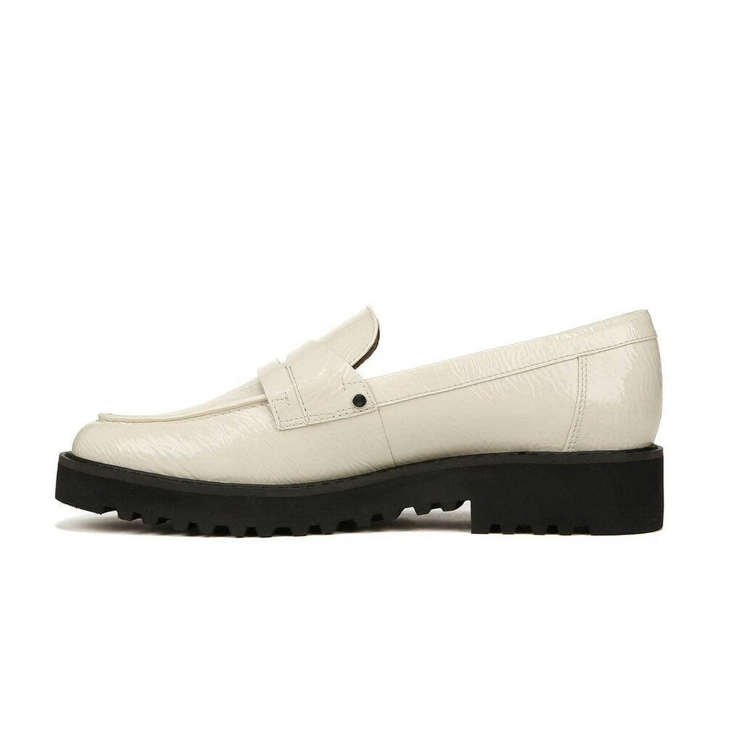 Franco Sarto Womens Cassandra Loafers US 9 M Cream White Patent Leather NIB