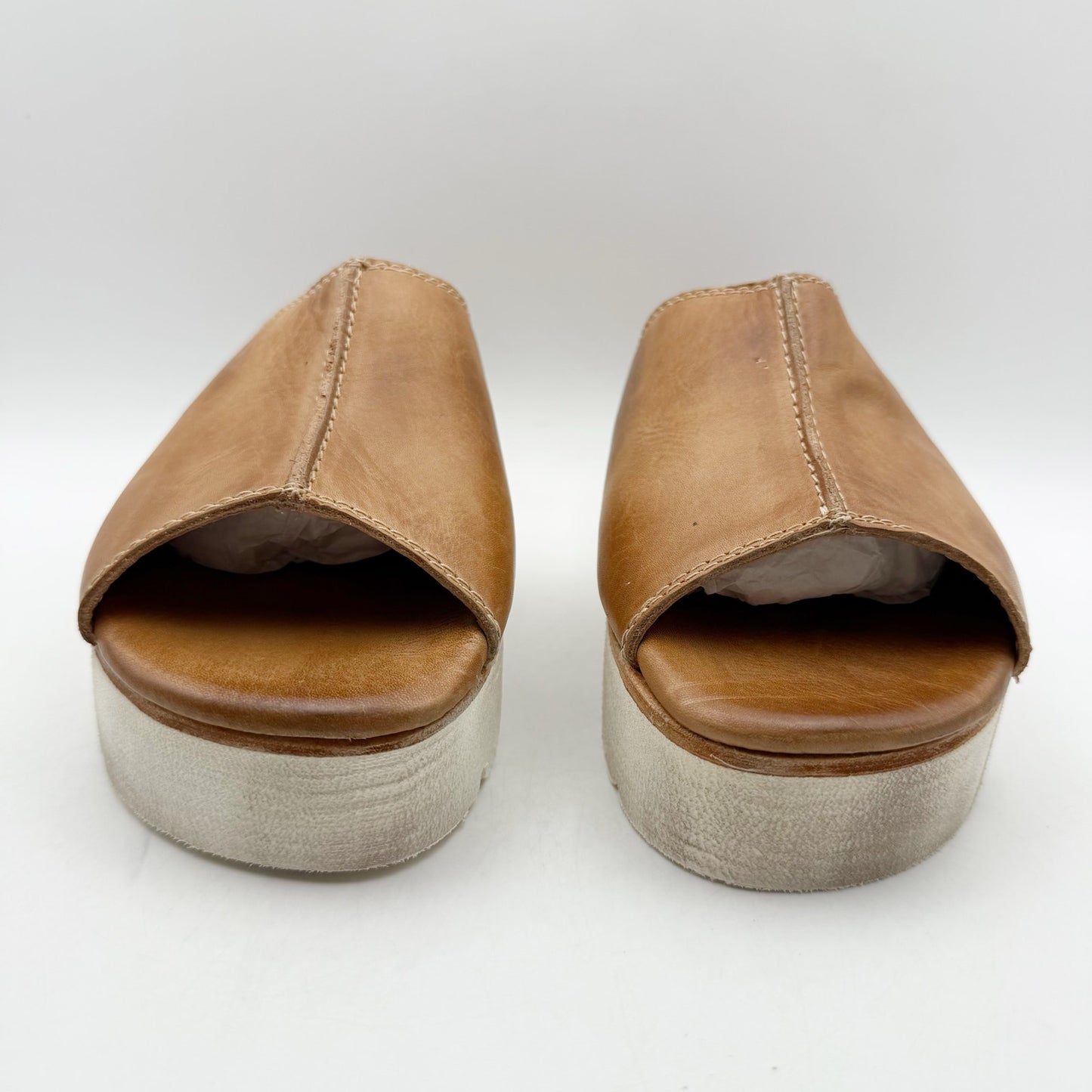 Bed Stu Womens Fairlee II Platform Sandals US 7 EU 37 Tan Rustic Leather NIB