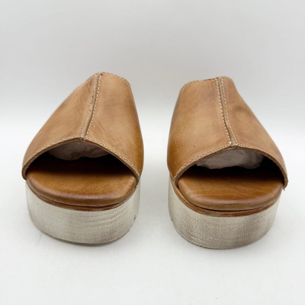 Bed Stu Womens Fairlee II Platform Sandals US 7 EU 37 Tan Rustic Leather NIB