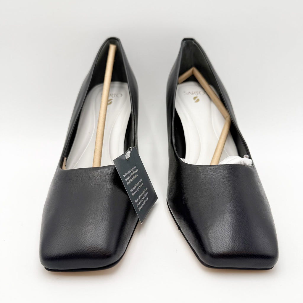 Franco Sarto Womens Flexa Aela Pumps Size 8.5 M EU 39 Black Leather NIB