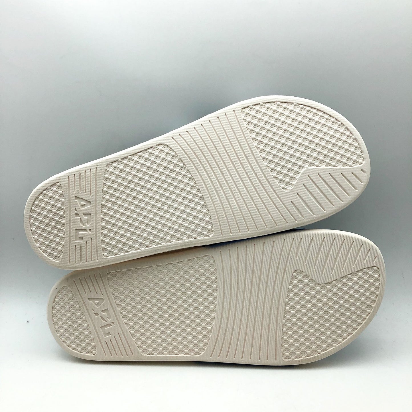 APL Mens Big Logo TechLoom Slide Sandals US 11 EU 44.5 White Blue Slip On NIB