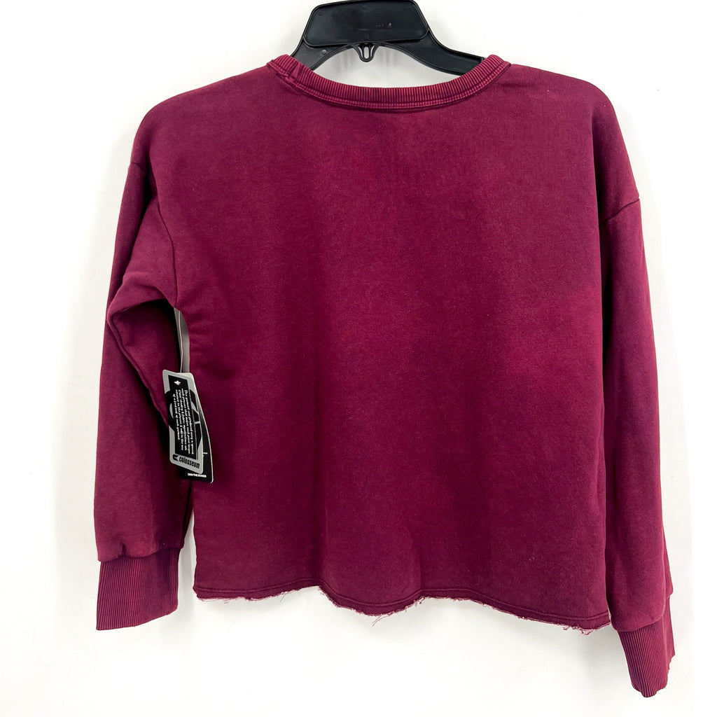 COLOSSEUM Girls Mississippi State Crop Crewneck Sweatshirt Small Maroon Red NWT