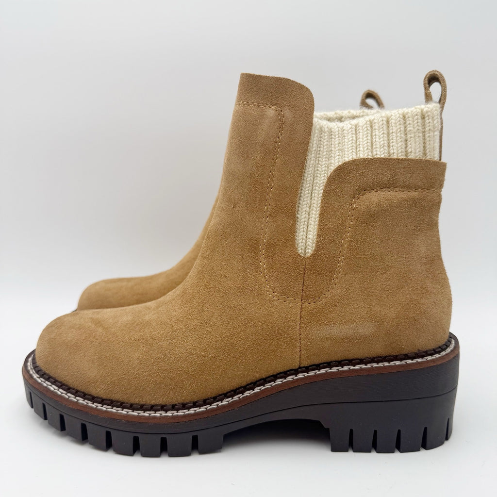 Vintage Havana Womens Everett Ankle Boots Size 5.5 Chestnut Tan Suede NIB