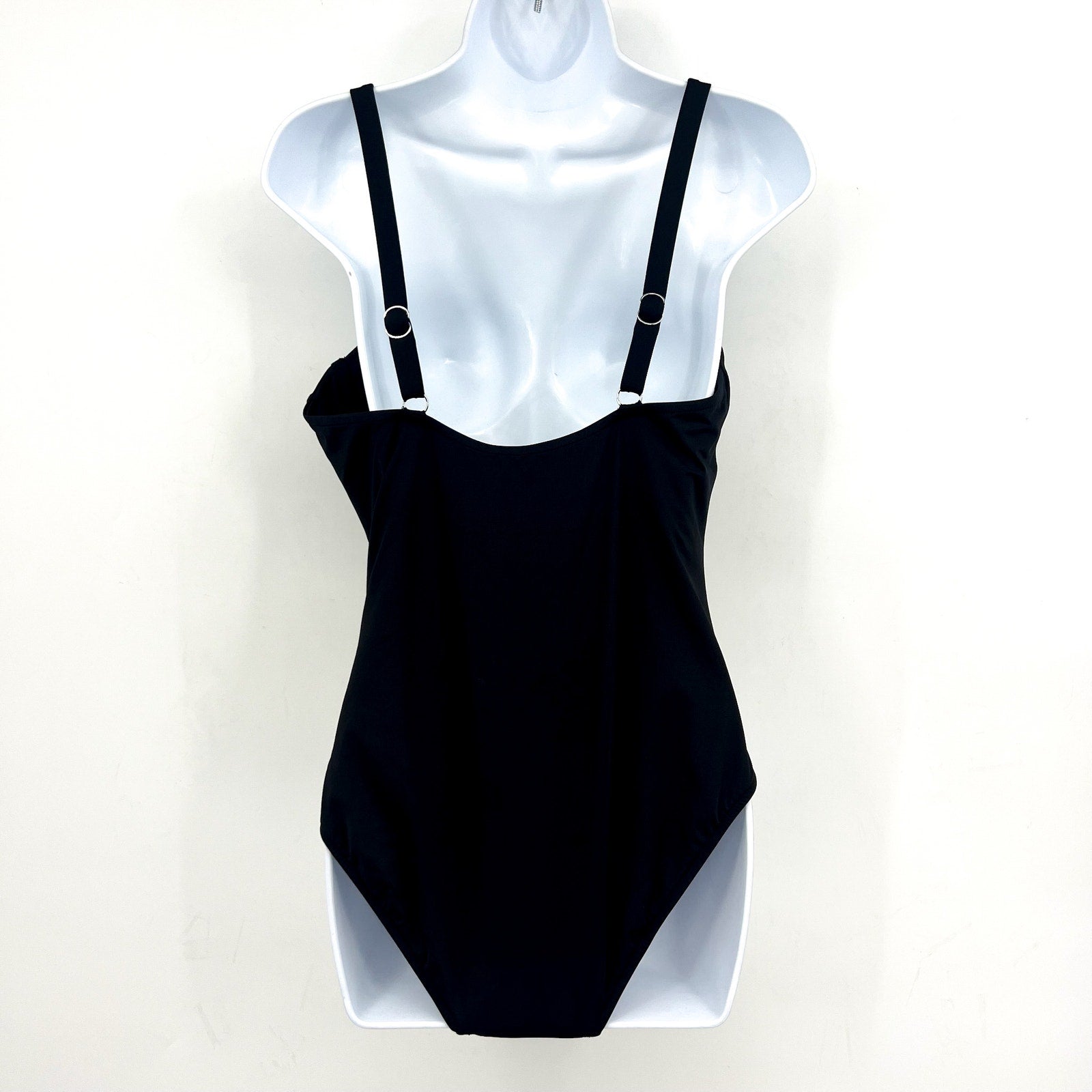 SEAFOLLY Women's Ruched Underwire One Piece Swimsuit Size 6 Black Stretch NWT