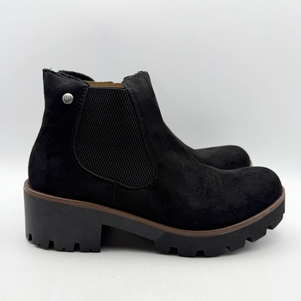 Rieker Womens Amalia 65 Chelsea Ankle Boots EU 40 US 8.5 Black Vegan Suede NIB
