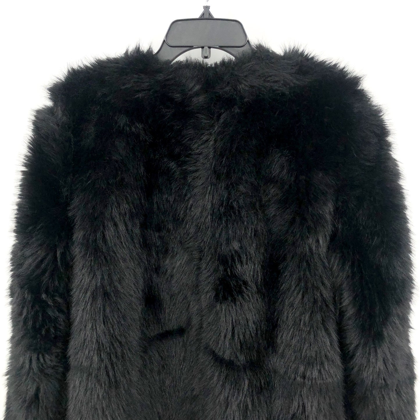 BARDOT Women's Logan Faux Fur Coat Jacket Large Black Long Sleeve NWT
