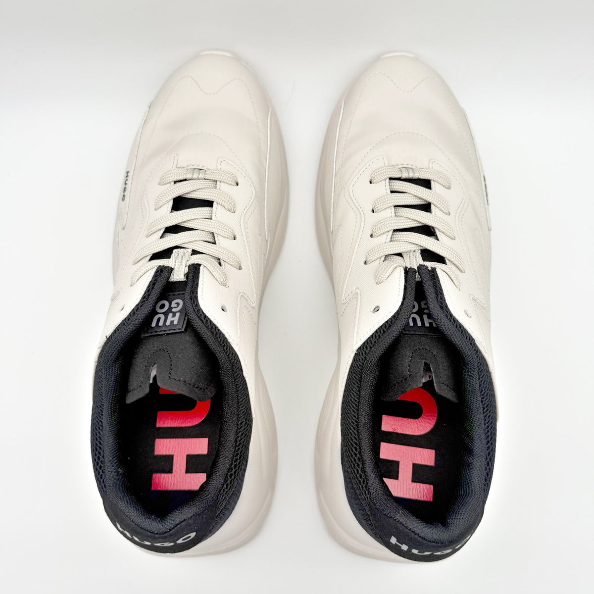 HUGO Mens Leon Casual Sneakers Size 12 EU 45 Light Grey White Hugo Boss NIB
