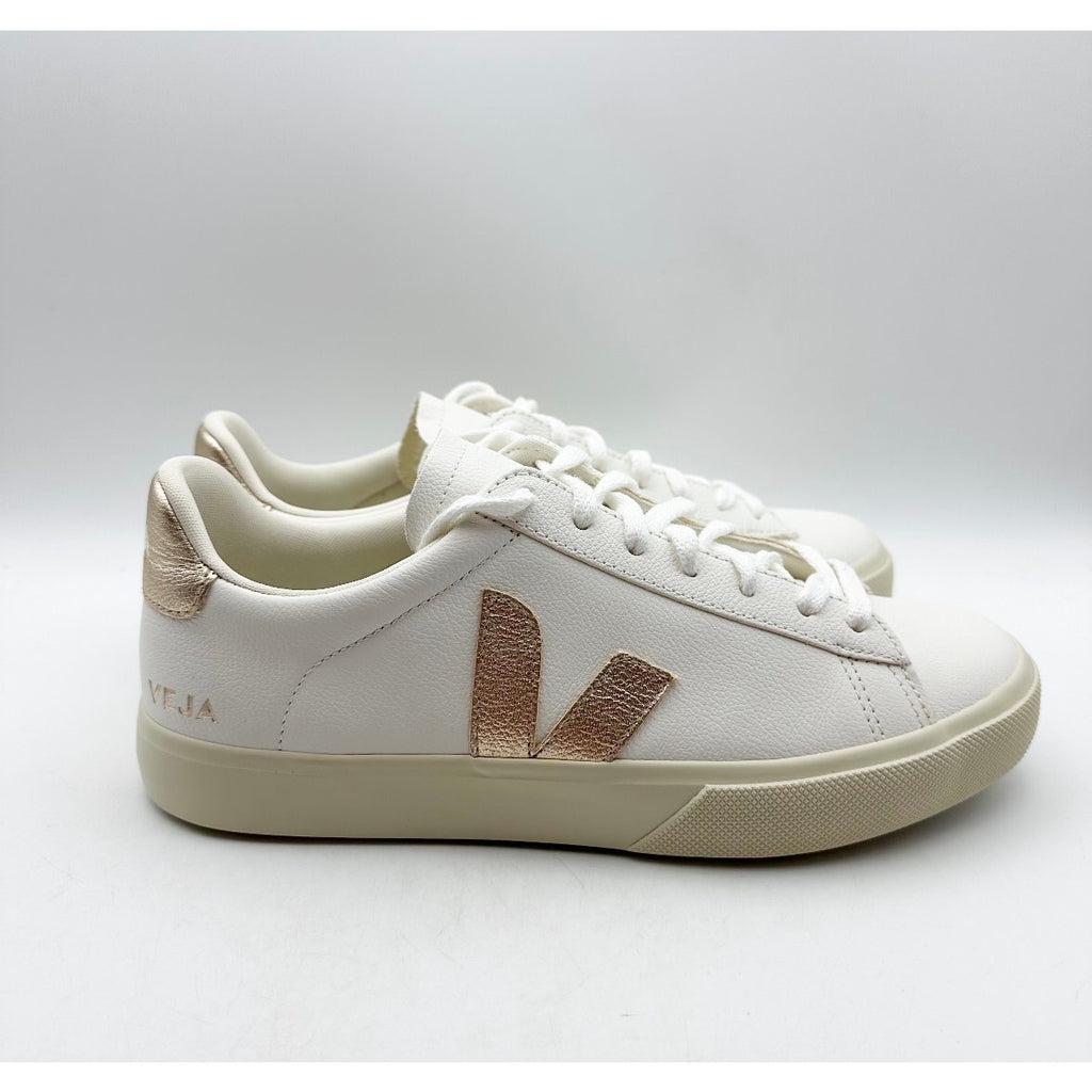 VEJA Campo Sneakers EU 42.5 Womens 11.5 Mens 9.5 White Gold Leather NIB