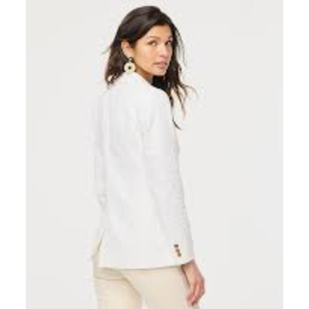 J.CREW Women's Holland Blazer Size 8 White One-Button Linen-blend AL222 NWT