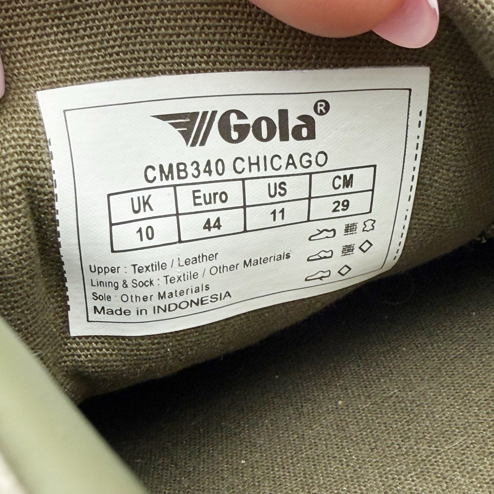 Gola Mens Chicago Casual Sneakers Size 11 EU 44 Green Taupe Suede NWOB