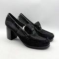 RE/DONE + Weejuns Womens Heeled Loafers US 9 M Black Calf Hair Leather NWOB