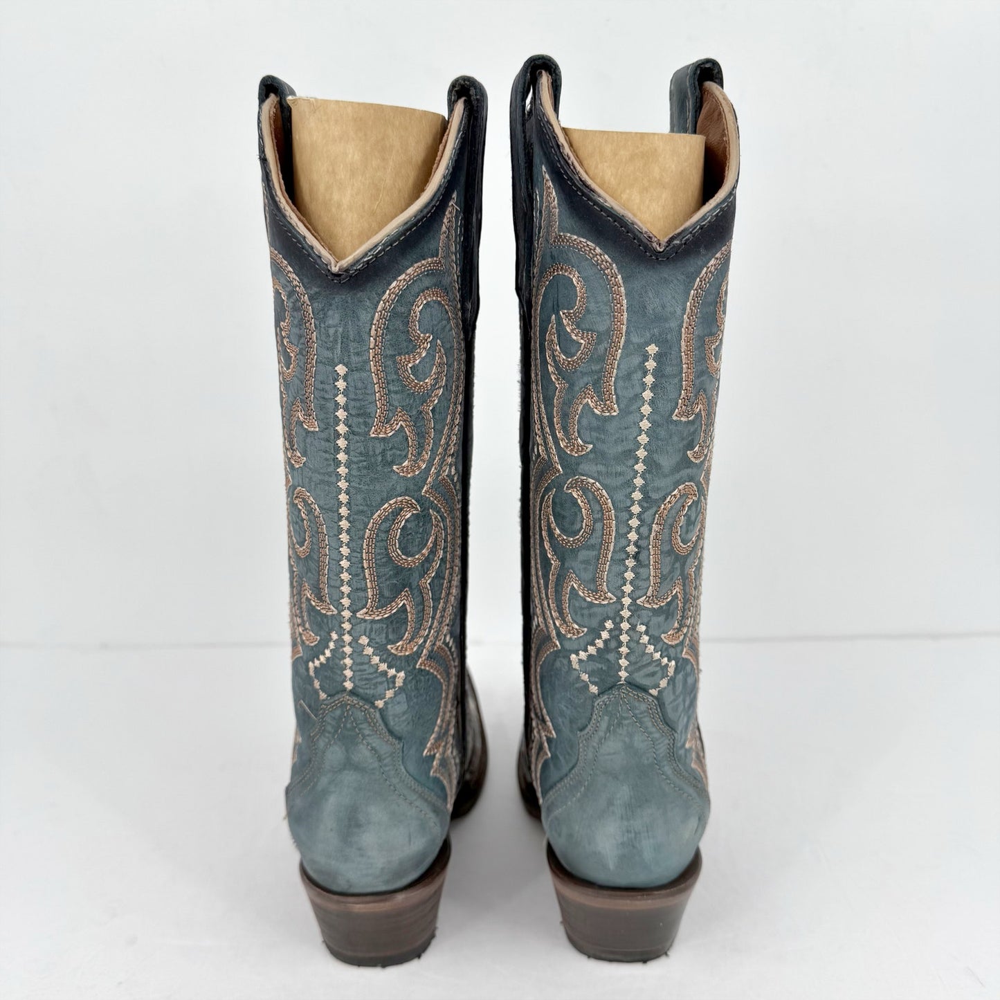 Corral Womens L5869 Western Cowboy Boots US 6 M EU 36.5 Blue Leather Stitch NIB