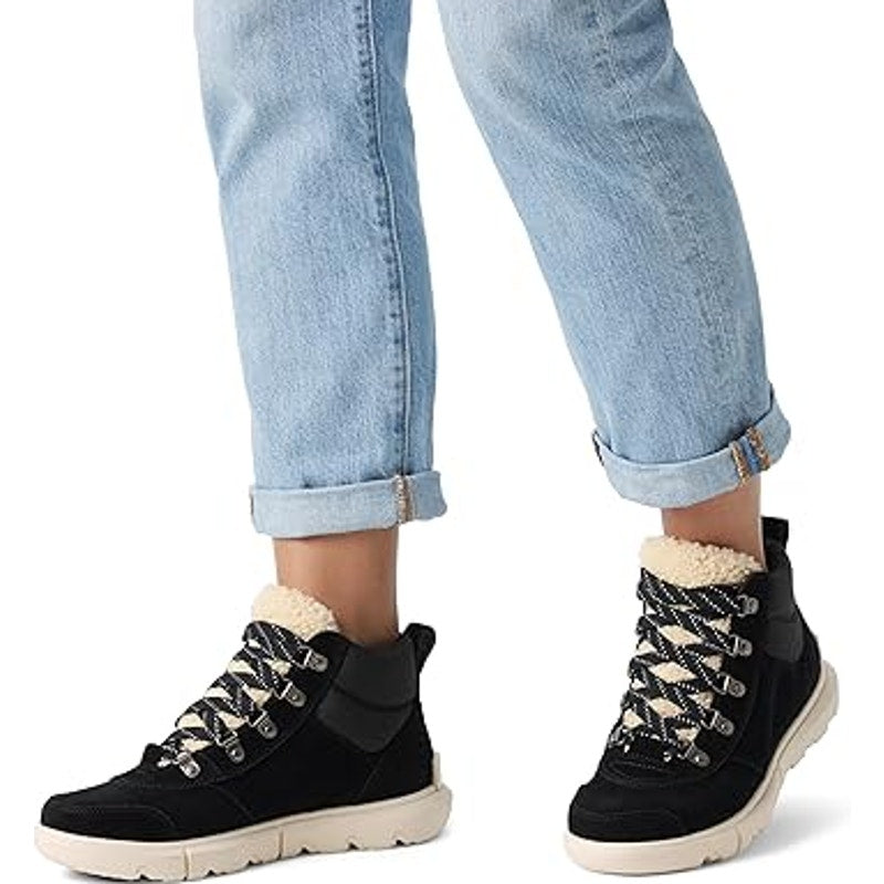 Sorel Women Explorer Next Hiker Bootie US 7 Black Suede Waterproof Insulated NIB
