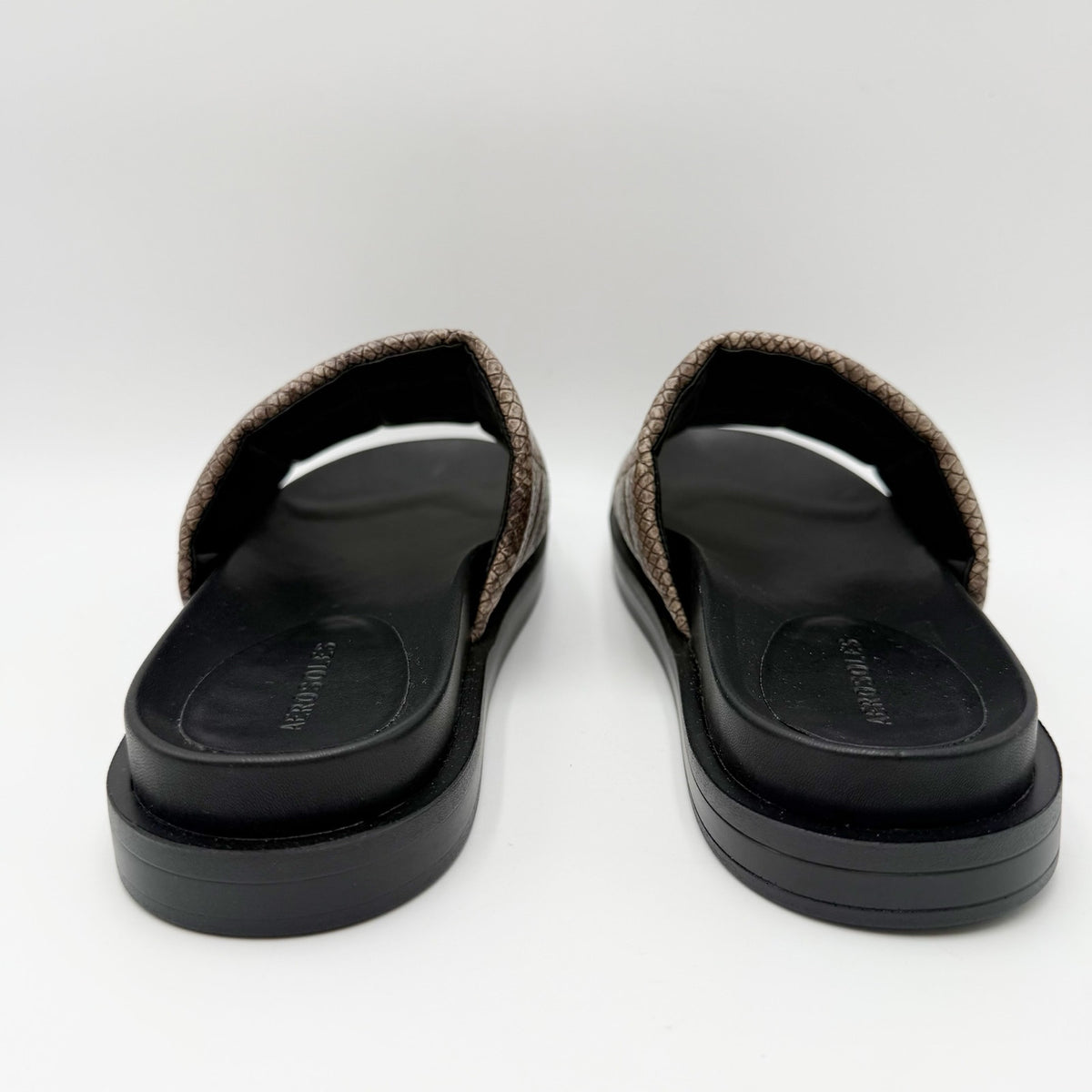 Aerosoles Womens Leila Slide Sandals Size 8.5 M Grey Snake Quilted NWOB