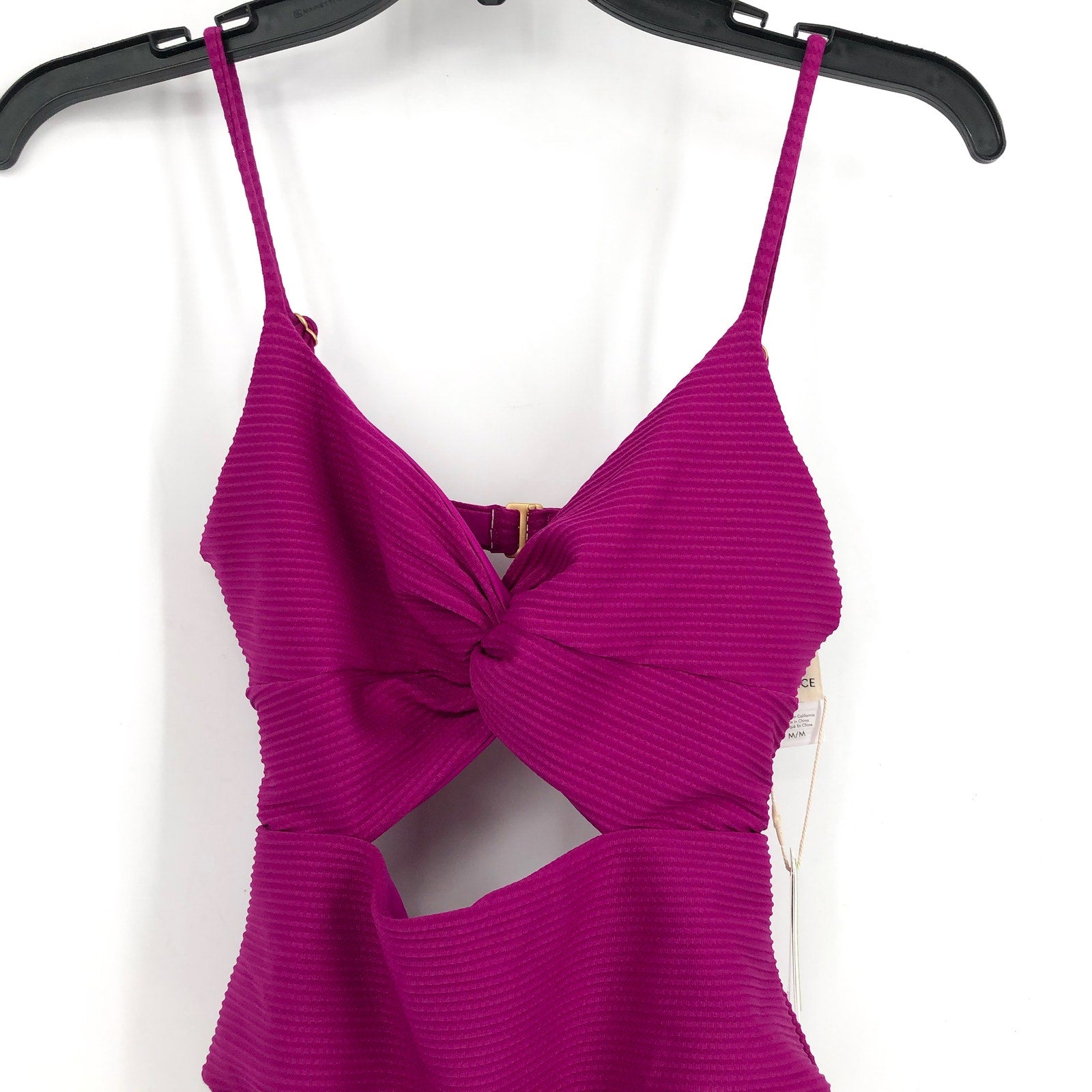 L*SPACE Women's Kyslee One Piece Swimsuit Medium Pink Berry Eco Chic Repreve NWT
