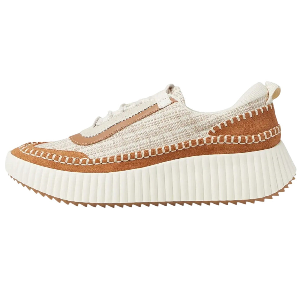 Dolce Vita Womens Dolen Sneakers US 8 Ivory Tan Leather Lace-Up Closure NIB