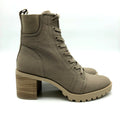 Dolce Vita Womens Combat Boots Size 6 Stacked Heel Tan Canvas NWOB