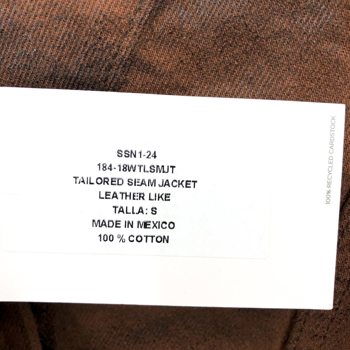 RE/DONE Womens Tailored Seam Jacket Small Brown Leather-Like Coating Crop NWT