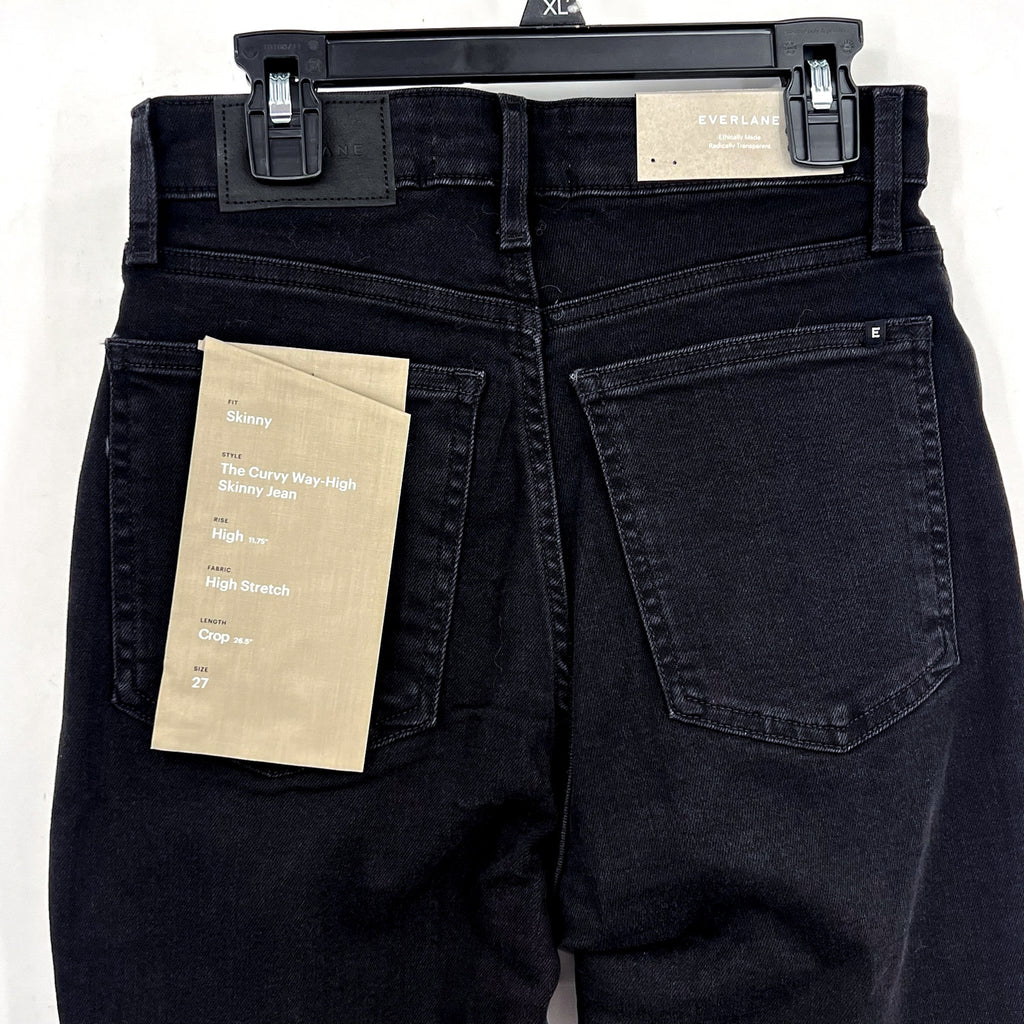EVERLANE Women's The Way-High Curvy Skinny Jeans Size 27 Crop US 4 Black NWT