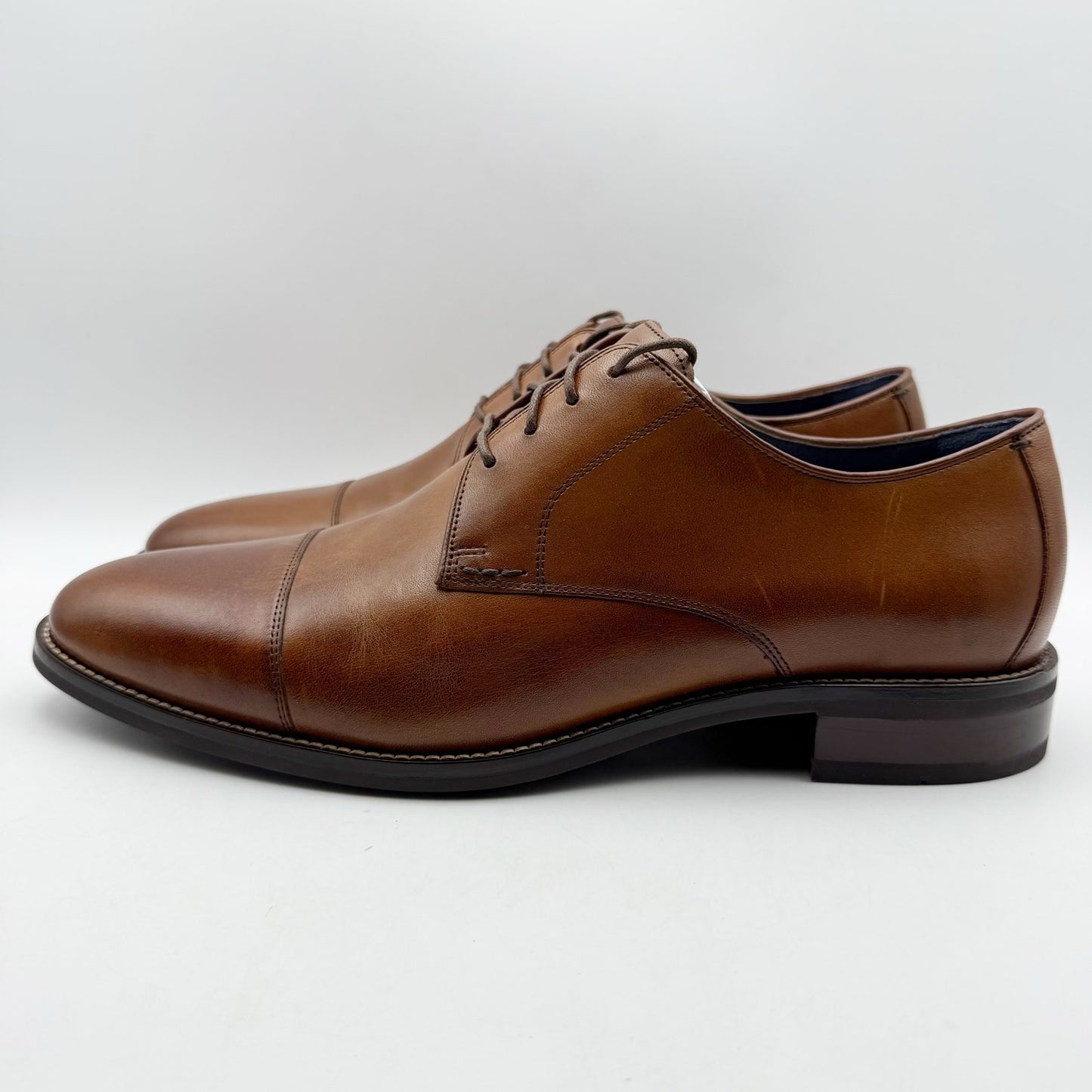 Cole Haan Mens Lenox Hill Cap Oxford Shoes US 10 M Brown Leather Split Toe NIB