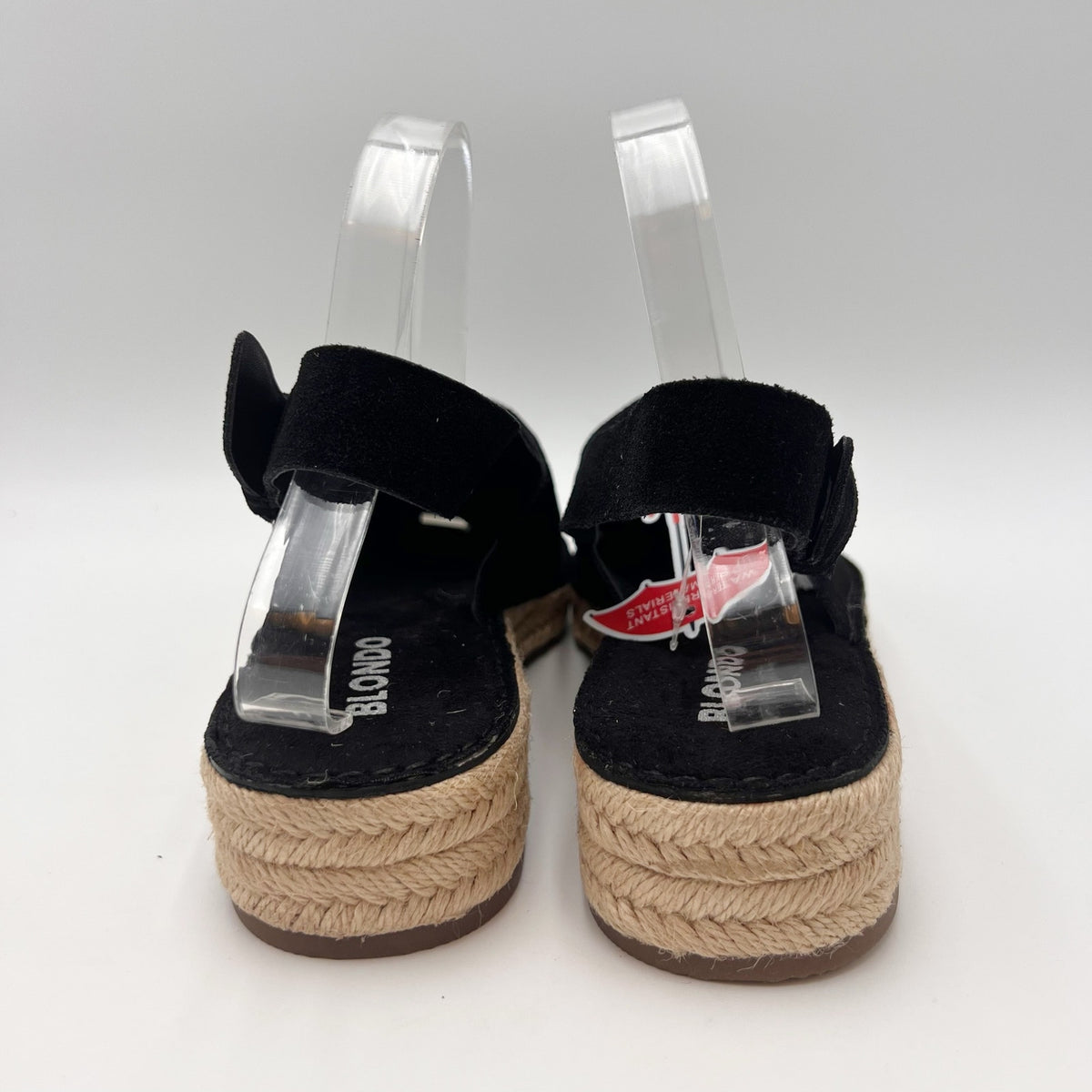 Blondo Womens Hiliana Slingback Espadrille Flats Size 7.5 M Black Suede NIB