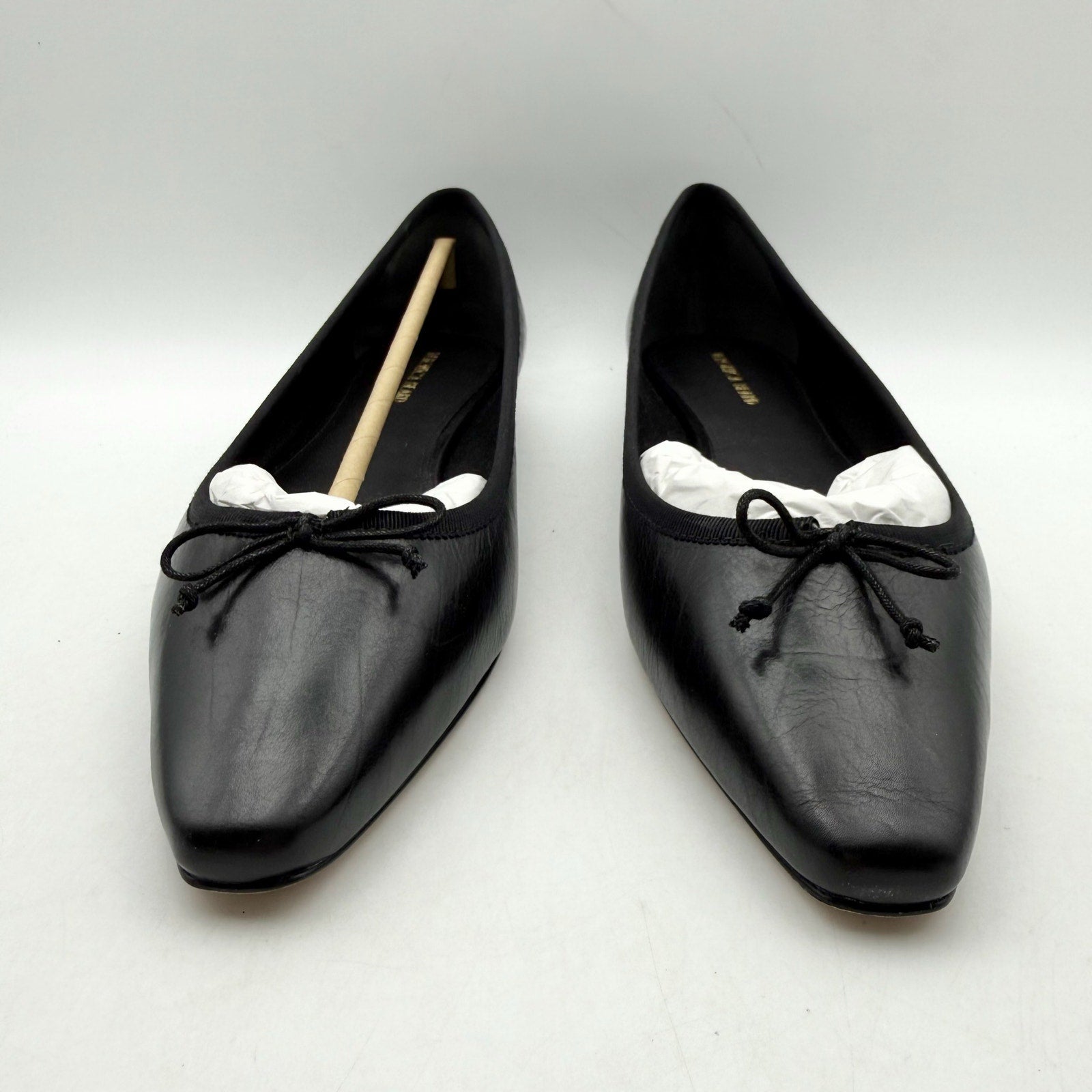 Veronica Beard Womens Catherine Ballet Flats US 9.5 M Black Leather NIB