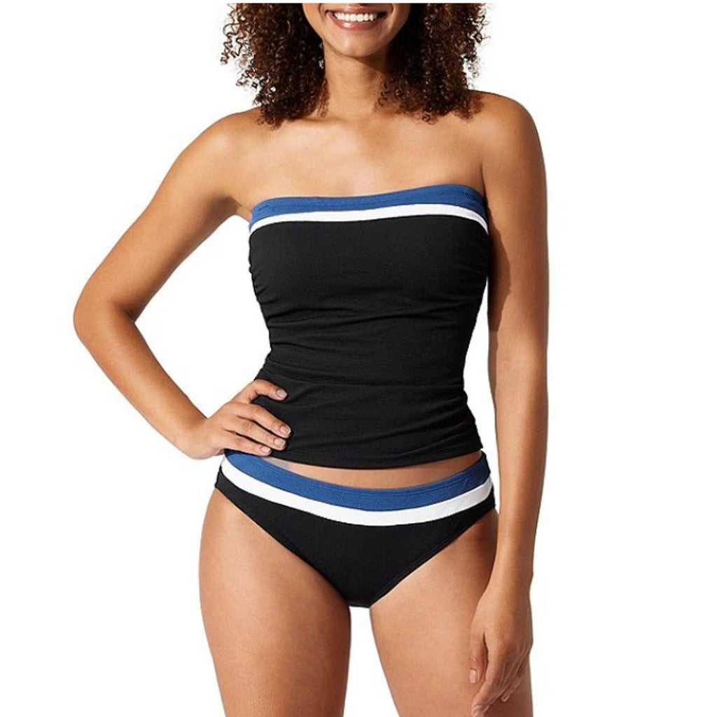 TOMMY BAHAMA Island Cays Bandini Tankini Swim Top Small Blue Indigo Tide NWT