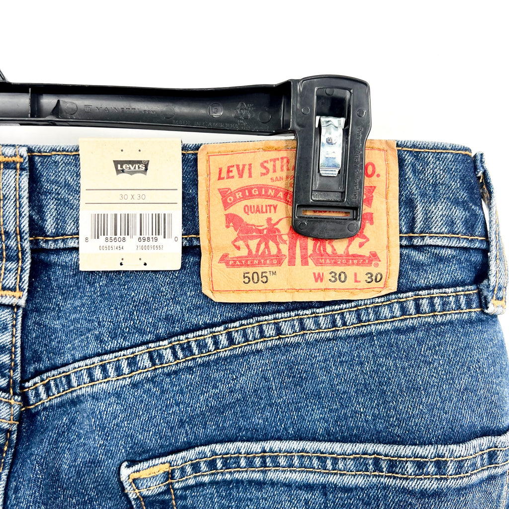 LEVI'S MENS 505 Straight Jeans 30x30 Stonewash Blue Regular Fit 005051454 NWT