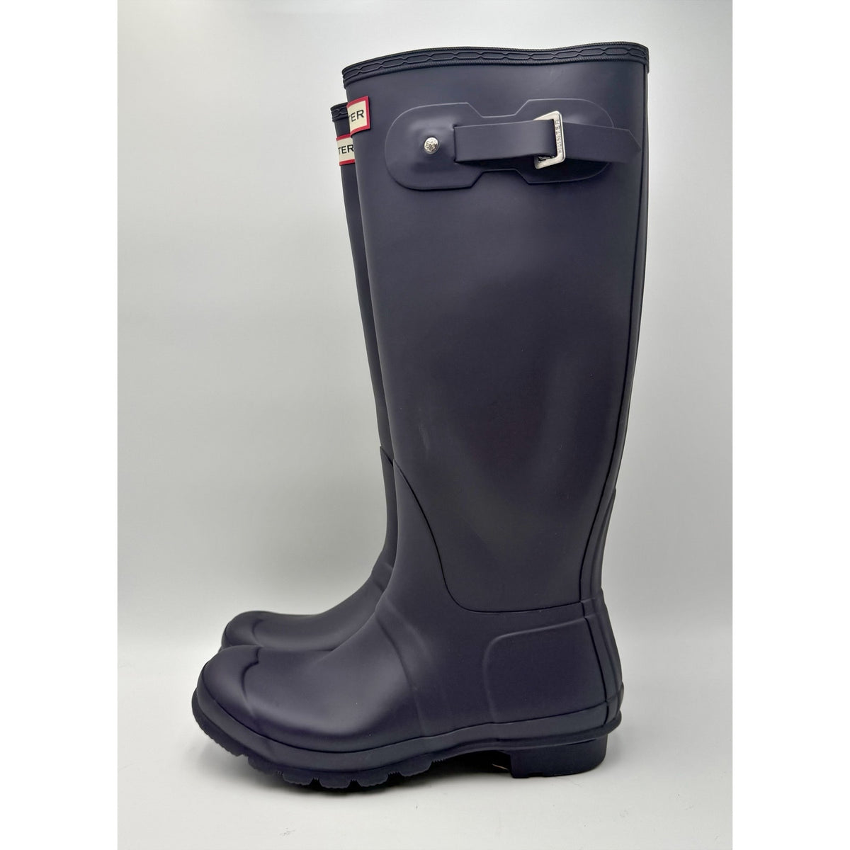 Hunter Womens Original Tall Rain Boots Size 10 Navy Blue Waterproof NWOB