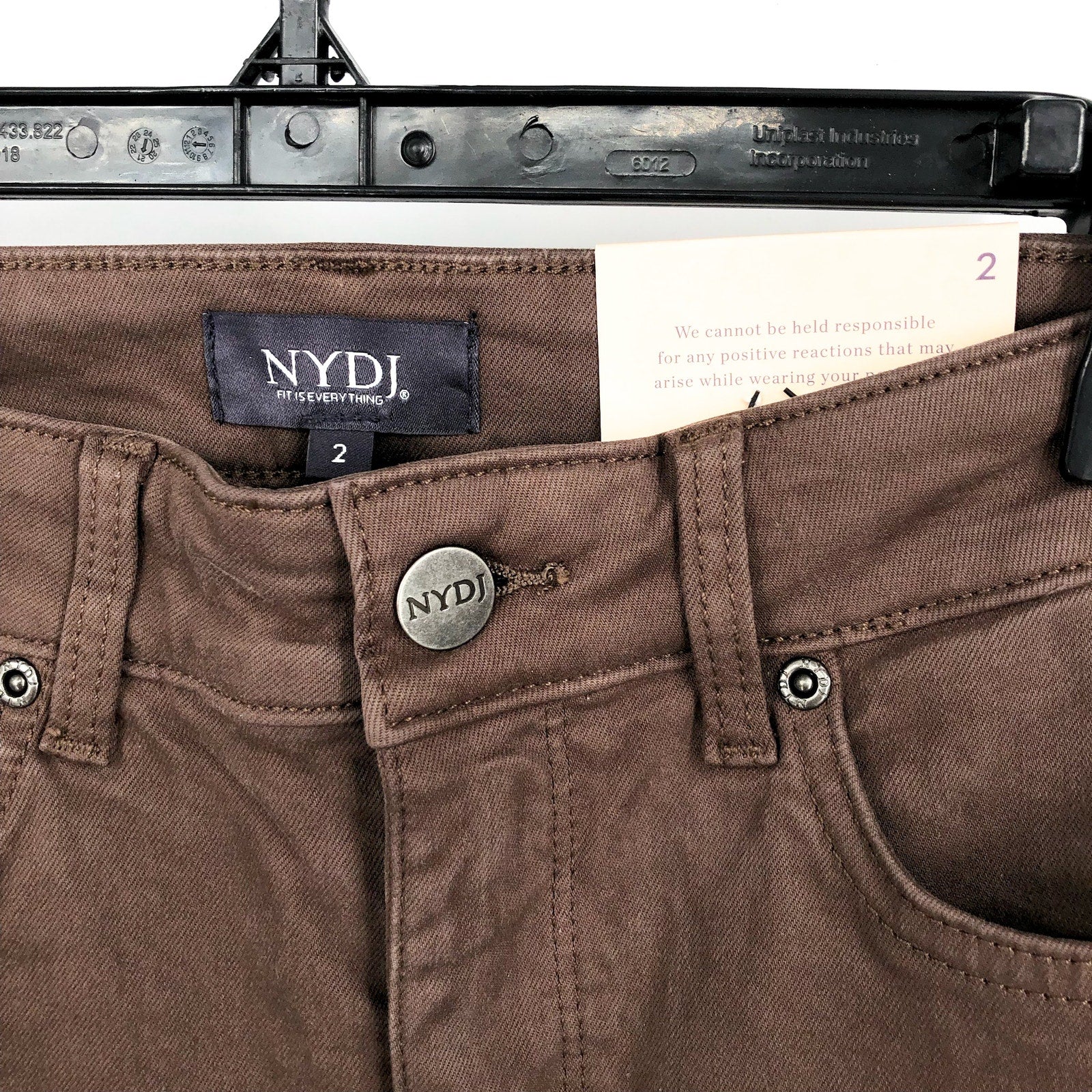NYDJ Women's Marilyn Straight Jeans Size 2 Brown High Rise 32" Inseam NWT