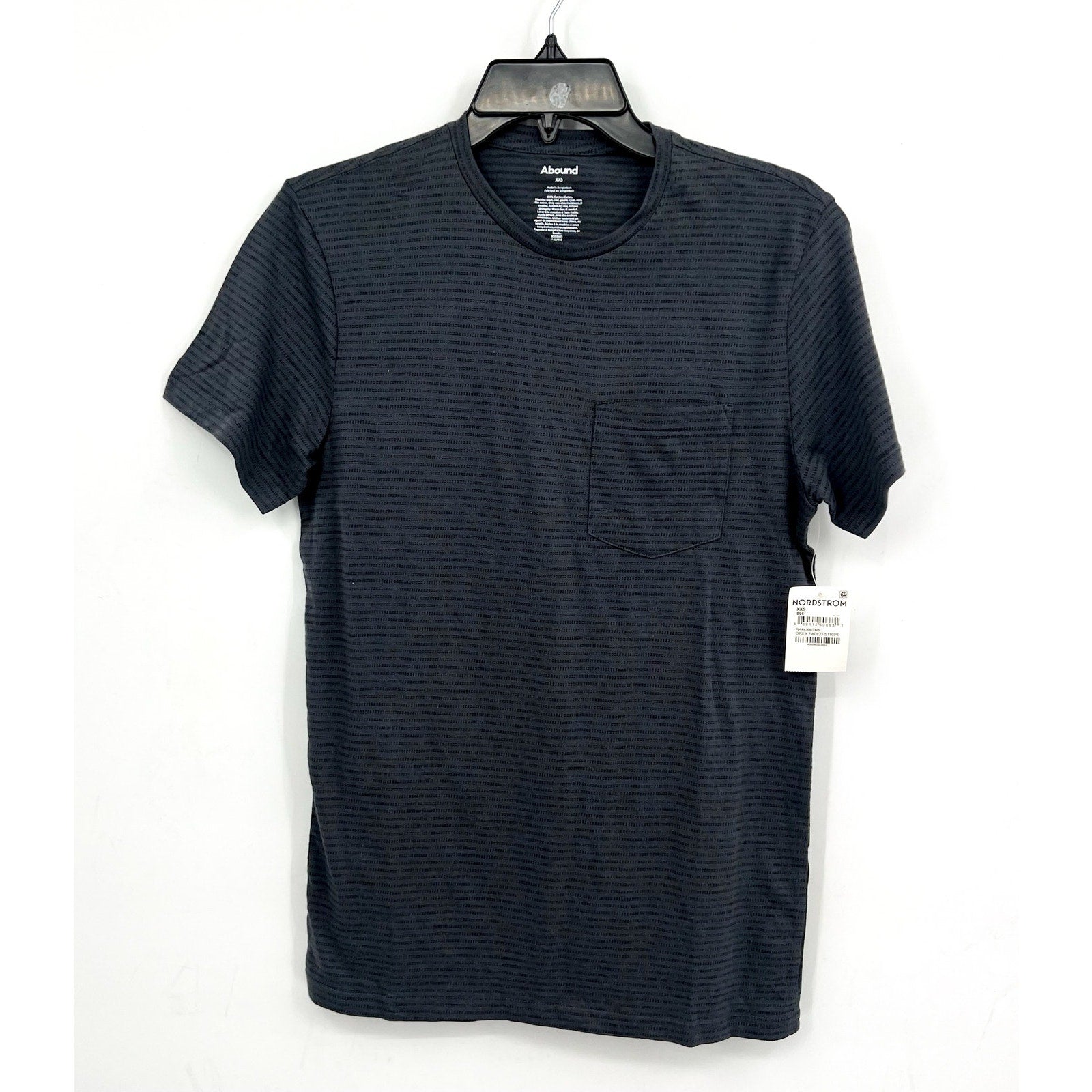 ABOUND Men's Faded Stripe Short Sleeve Pocket T-Shirt XXS Grey Crewneck NWT
