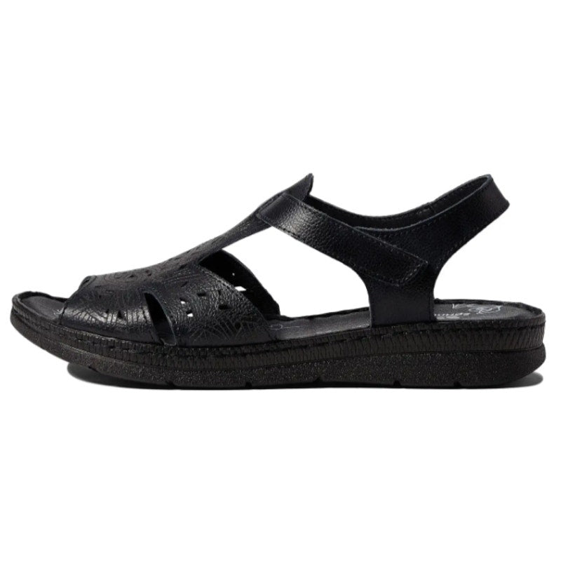 Spring Step Womens Hermila Sandals EU 37 US 6.5-7 Black Faux Leather NWOB