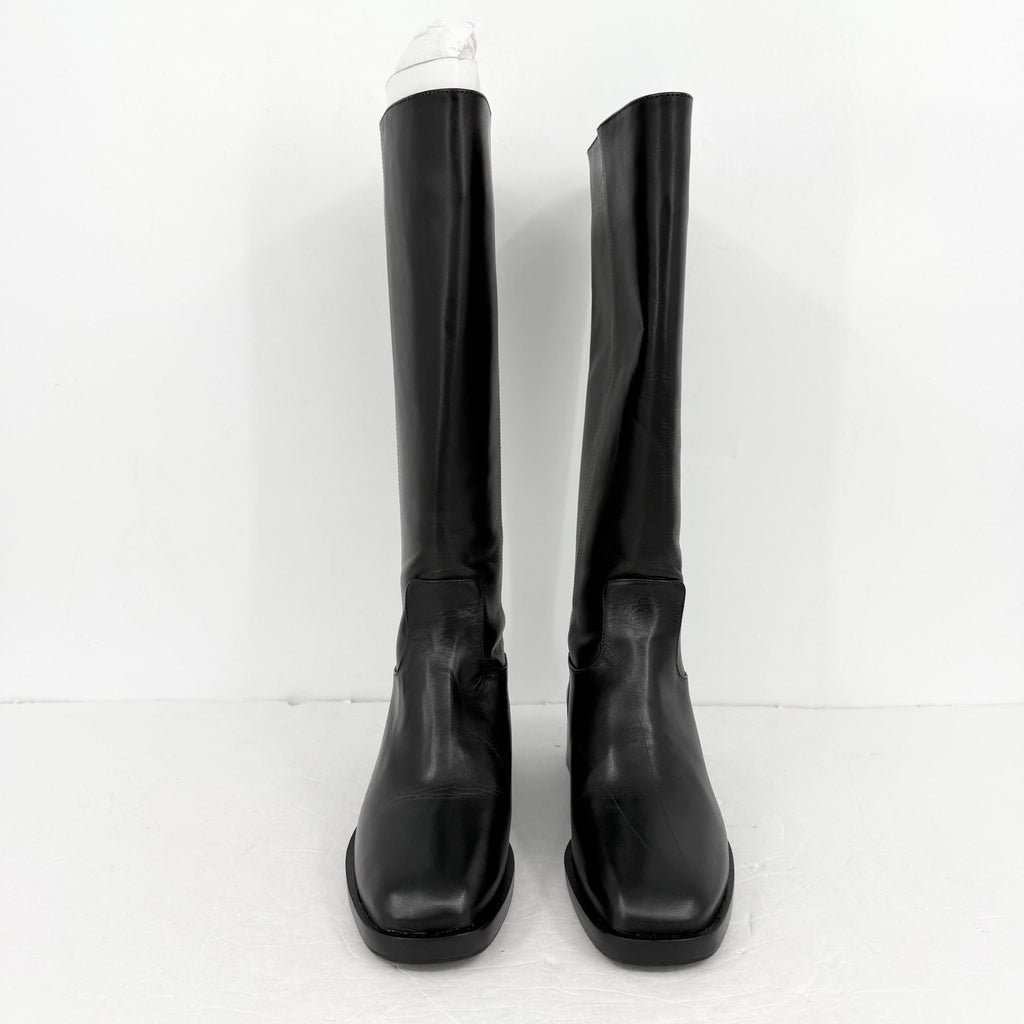 Larroudé Womens Anne Knee High Boots US 7.5 EU 38.5 Black Napa Leather NIB