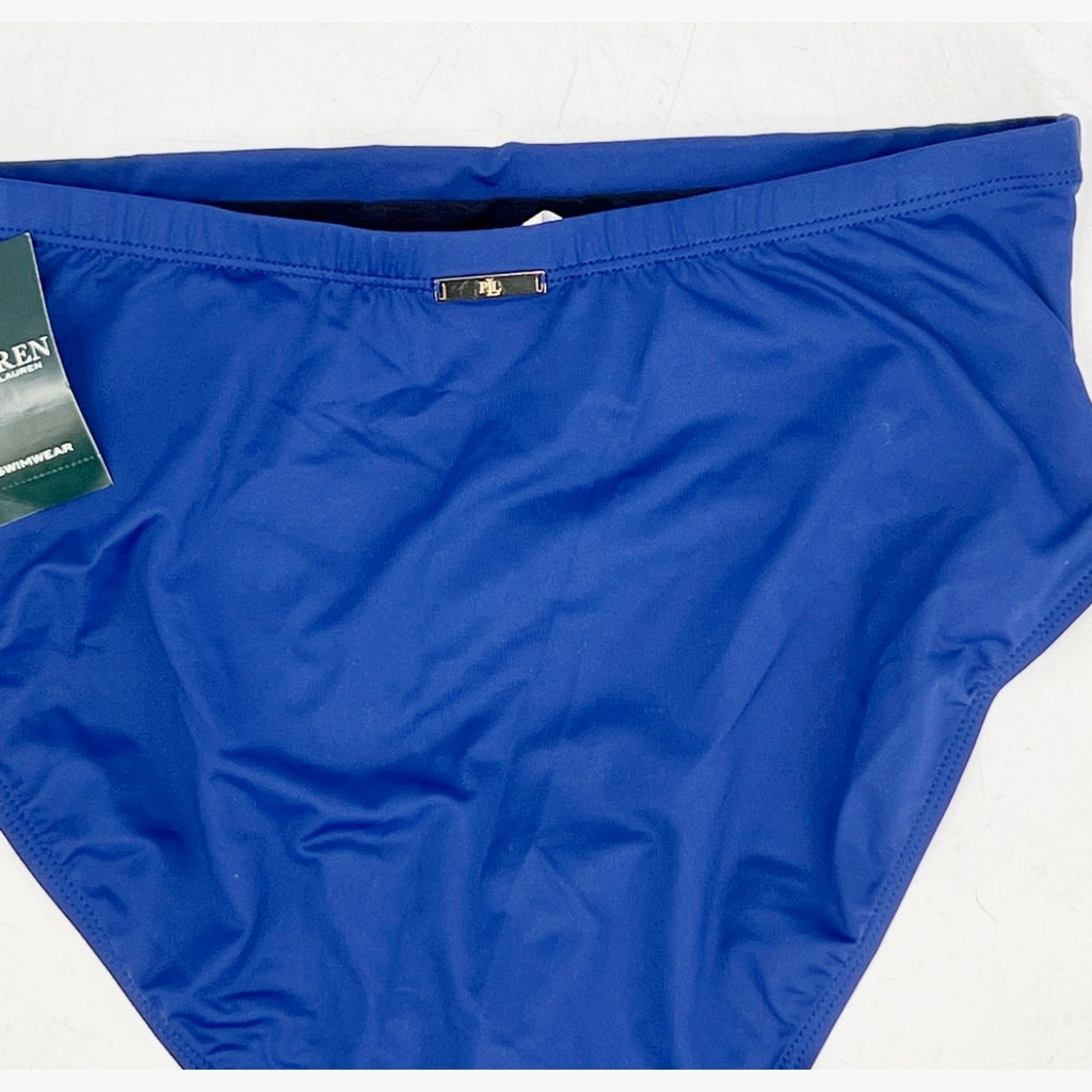 LAUREN RALPH LAUREN High Waist Bikini Bottoms Size 12 Blue Sapphire Navy NWT