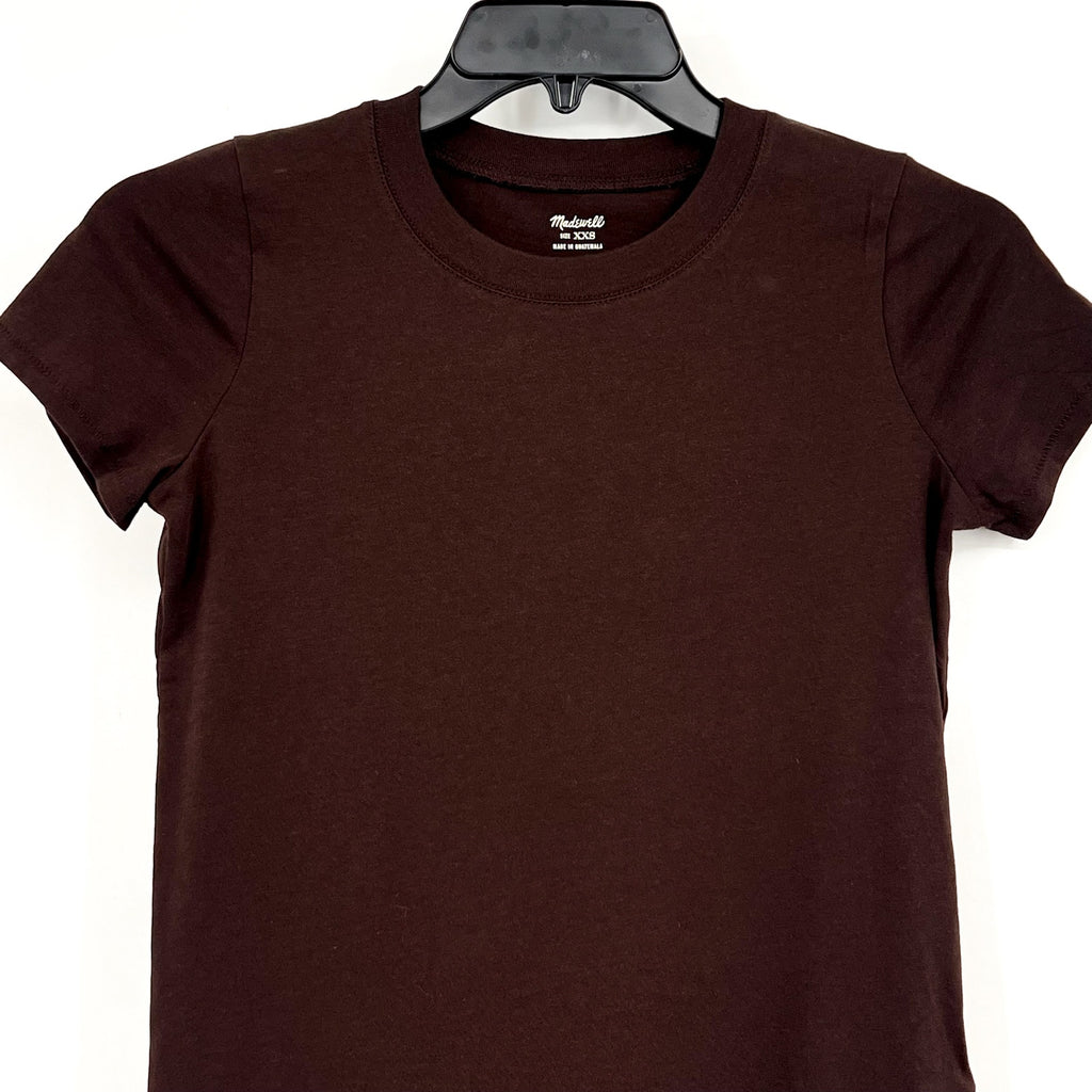 MADEWELL Women's Northside Vintage Tee XXS Brown Short Sleeve J8526 NWT