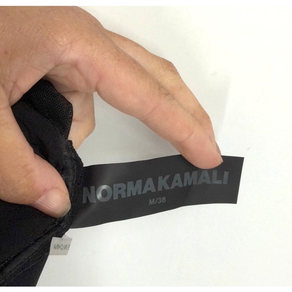 NORMA KAMALI Turtleneck Pickleball Dress Medium FR 38 Black Mesh Long Sleeve NWT