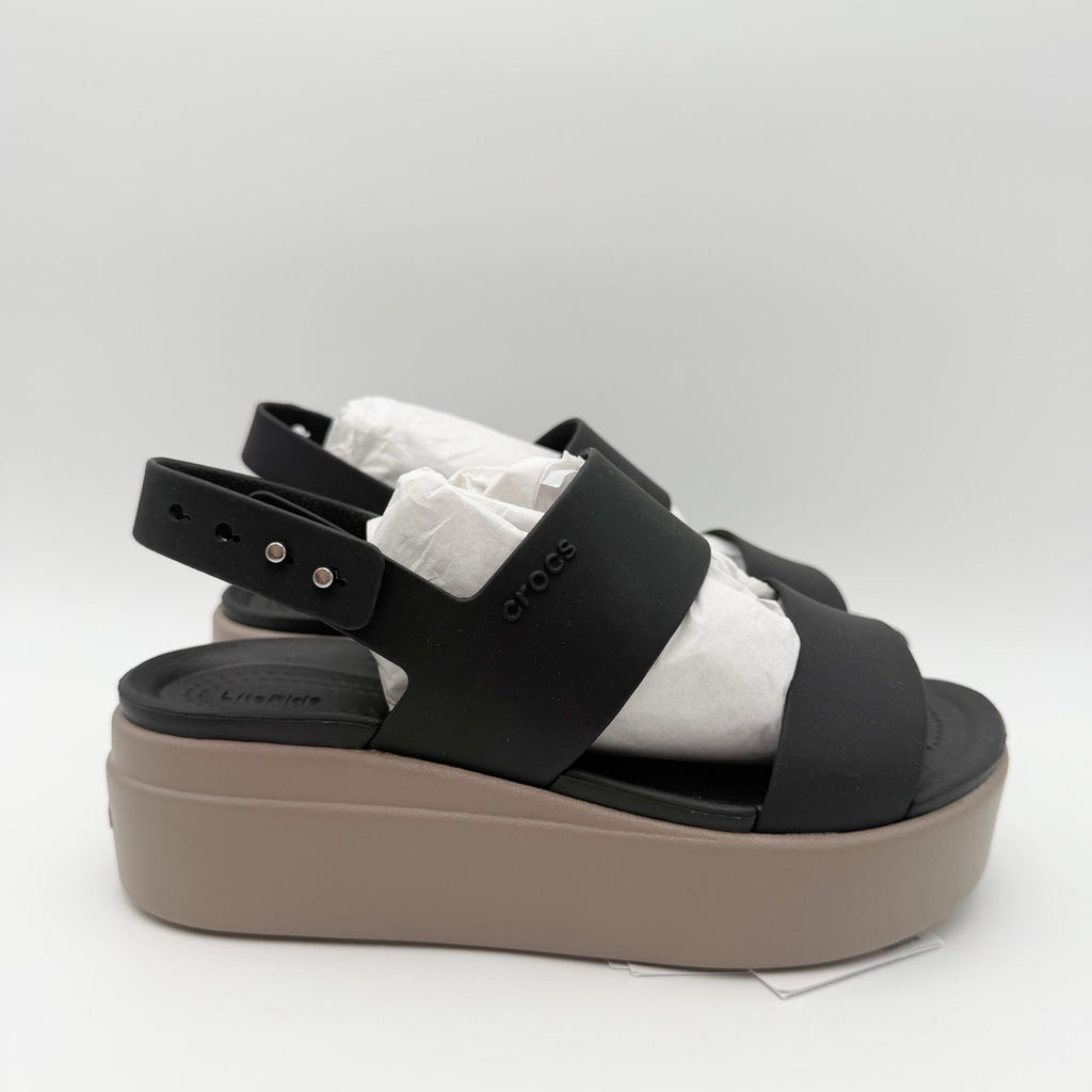 Crocs Womens Brooklyn Low Wedge Sandals Size 4 EU 33.5 Black NWT